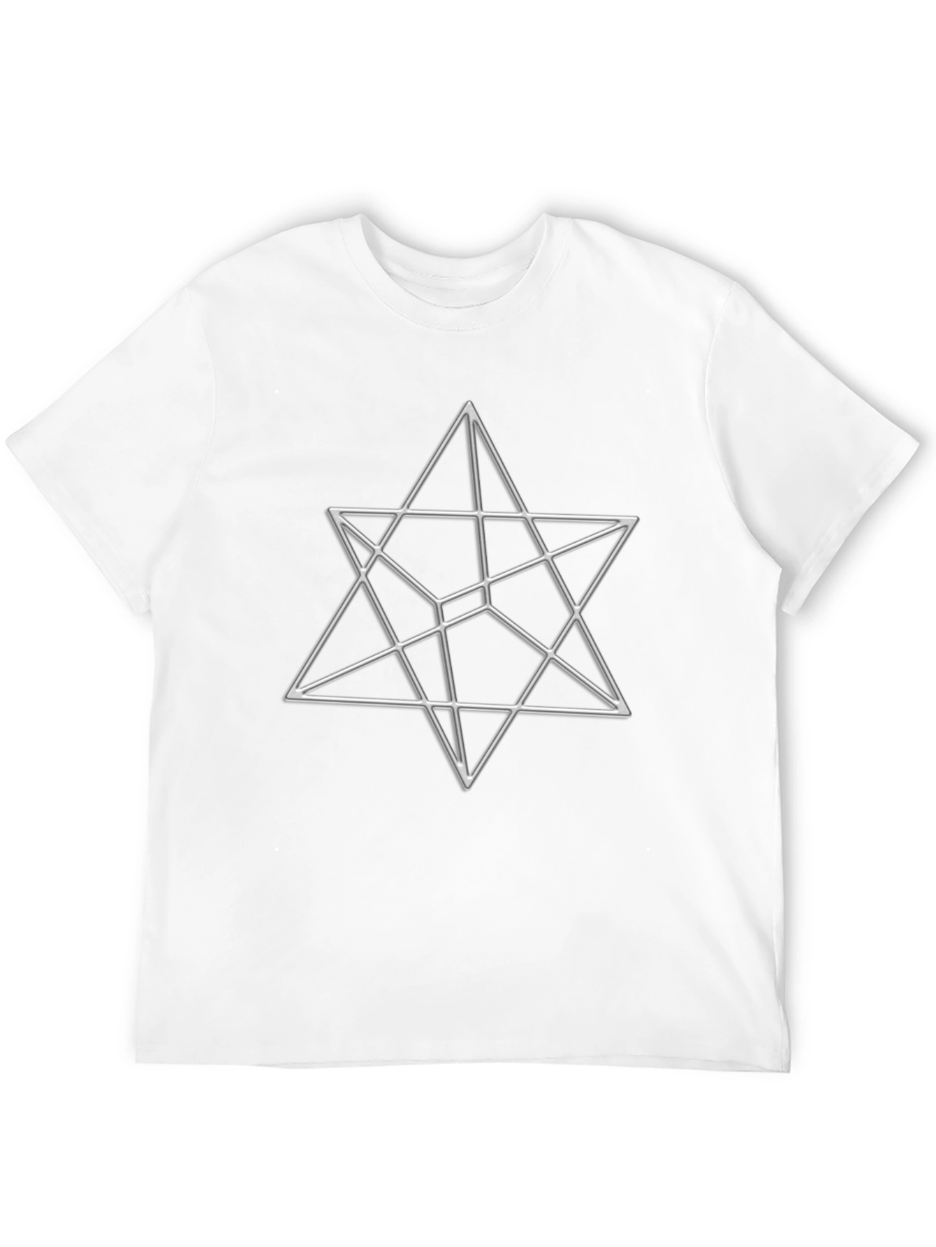 Black Geometric Star Design Black T-Shirt view 12