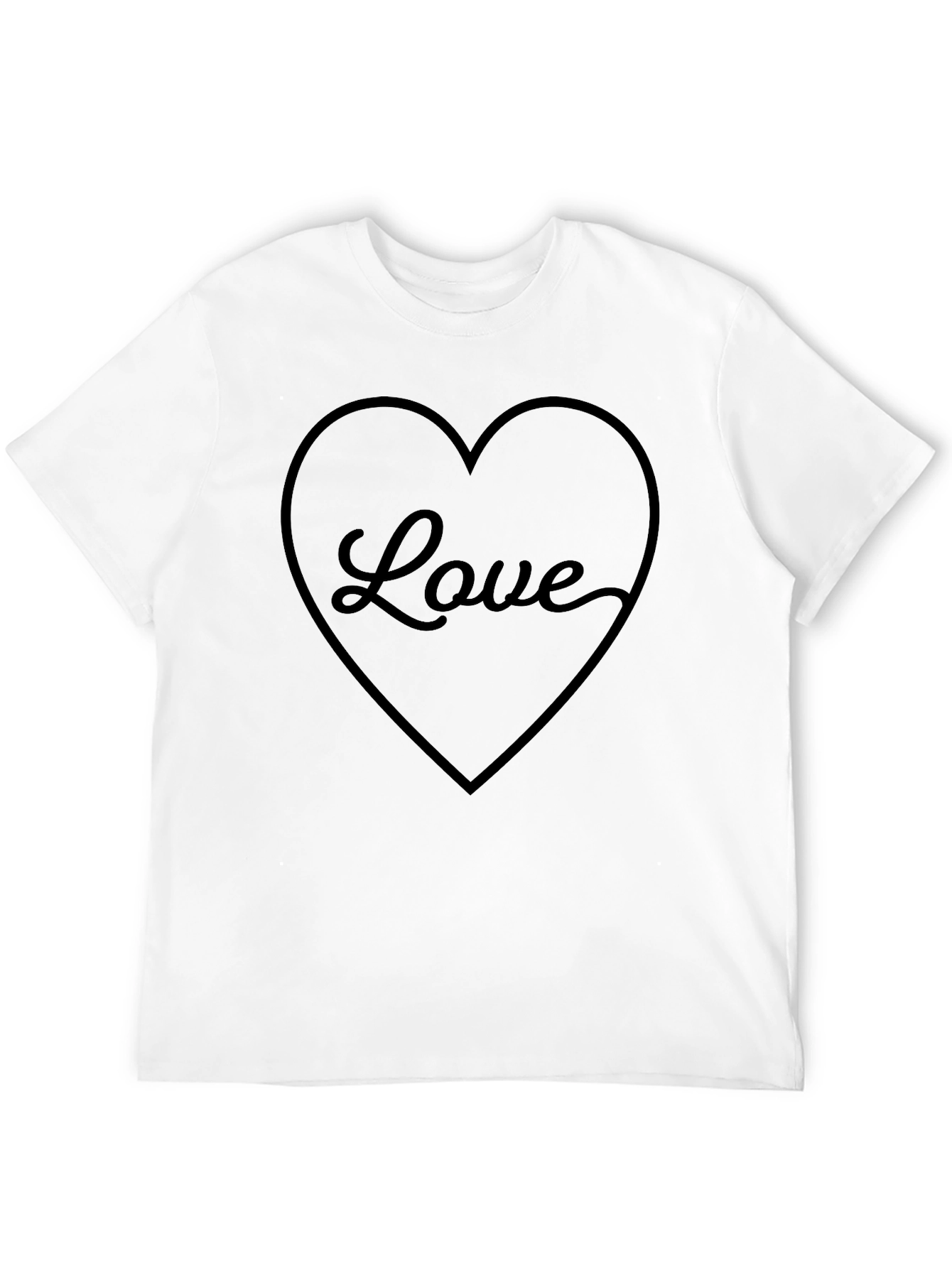 Black Love Heart Graphic Tee - Soft Cotton Blend T-Shirt view 12
