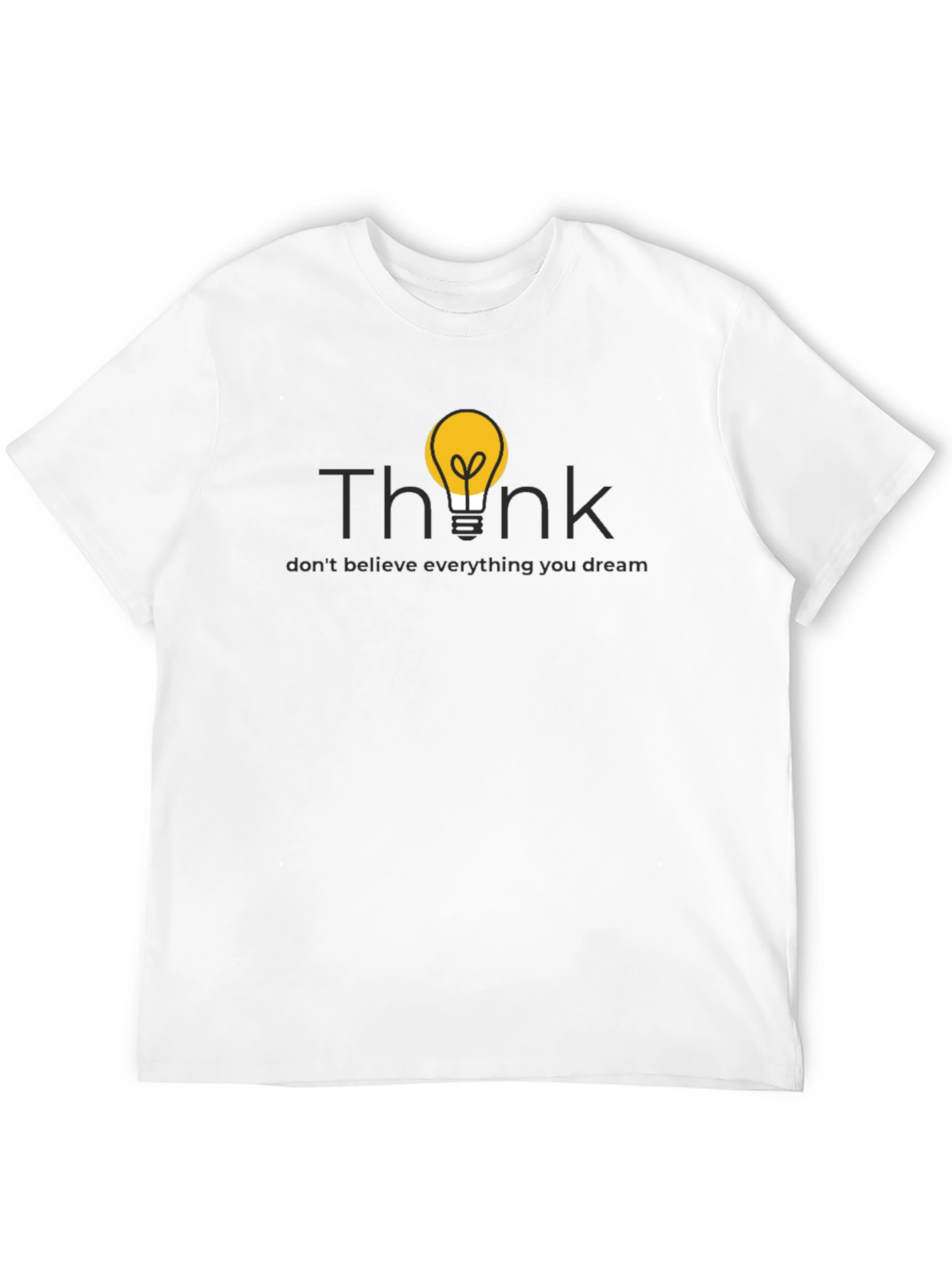 Black Think Lightbulb Graphic Black T-Shirt view 12