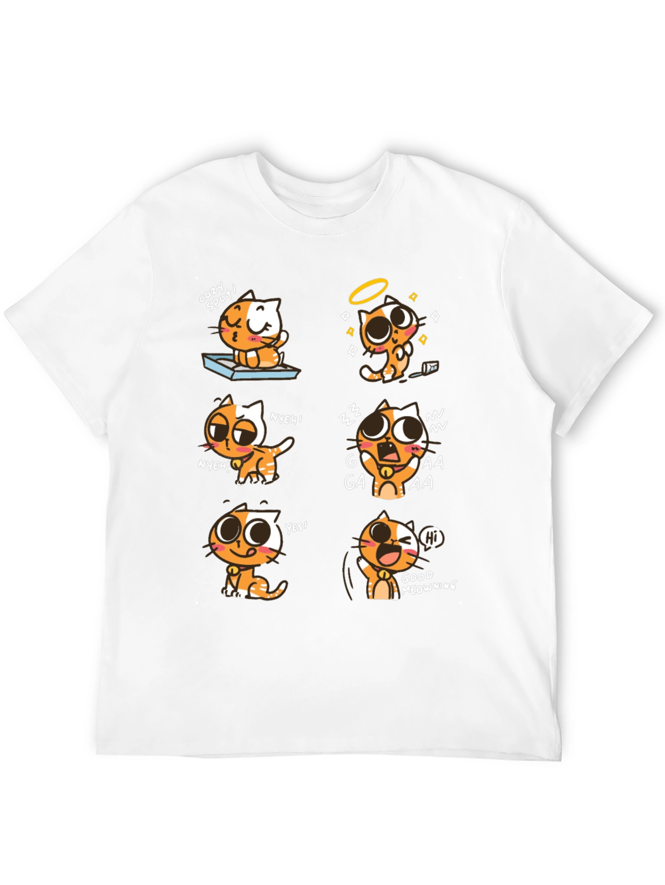 Black Cartoon Cat Graphic Tee -  Playful Comfort view 12