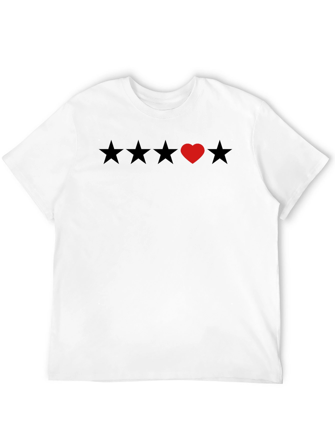 Black Heart Star Rating T-Shirt - Soft Cotton Tee view 12