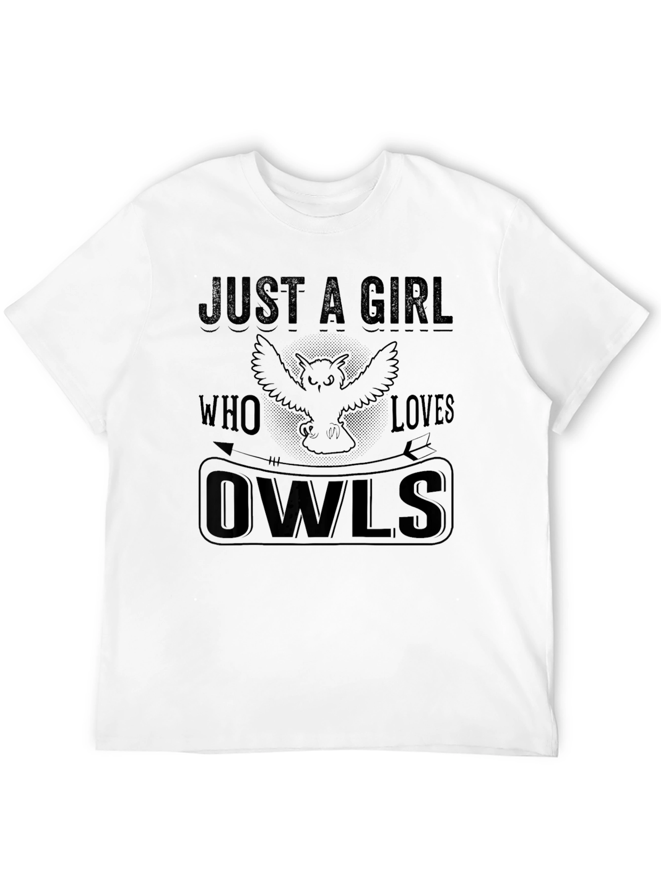 Black Just A Girl Who Loves Owls T-Shirt view 12