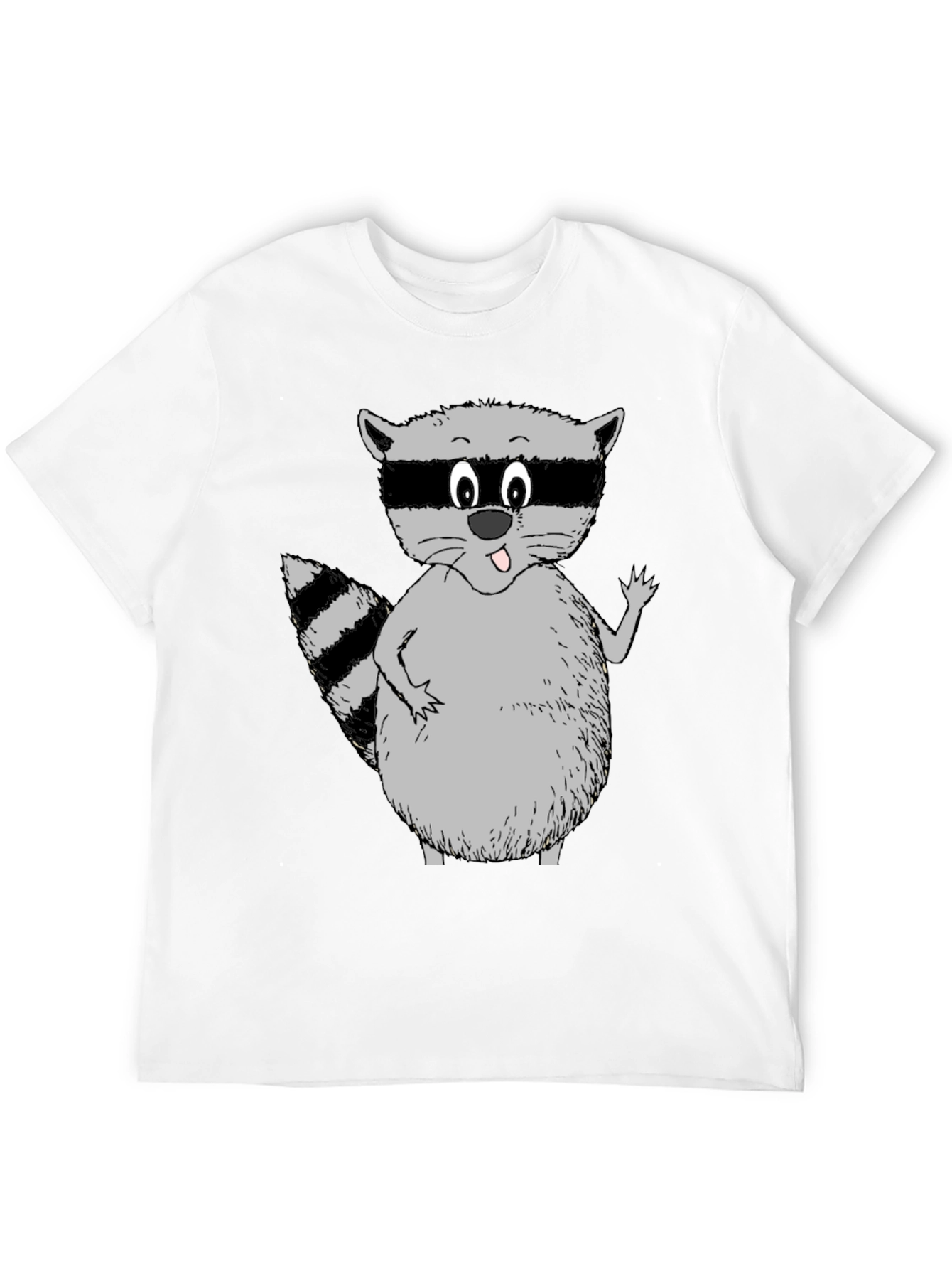 Black Funny Raccoon Graphic Tee - Black T-Shirt view 12