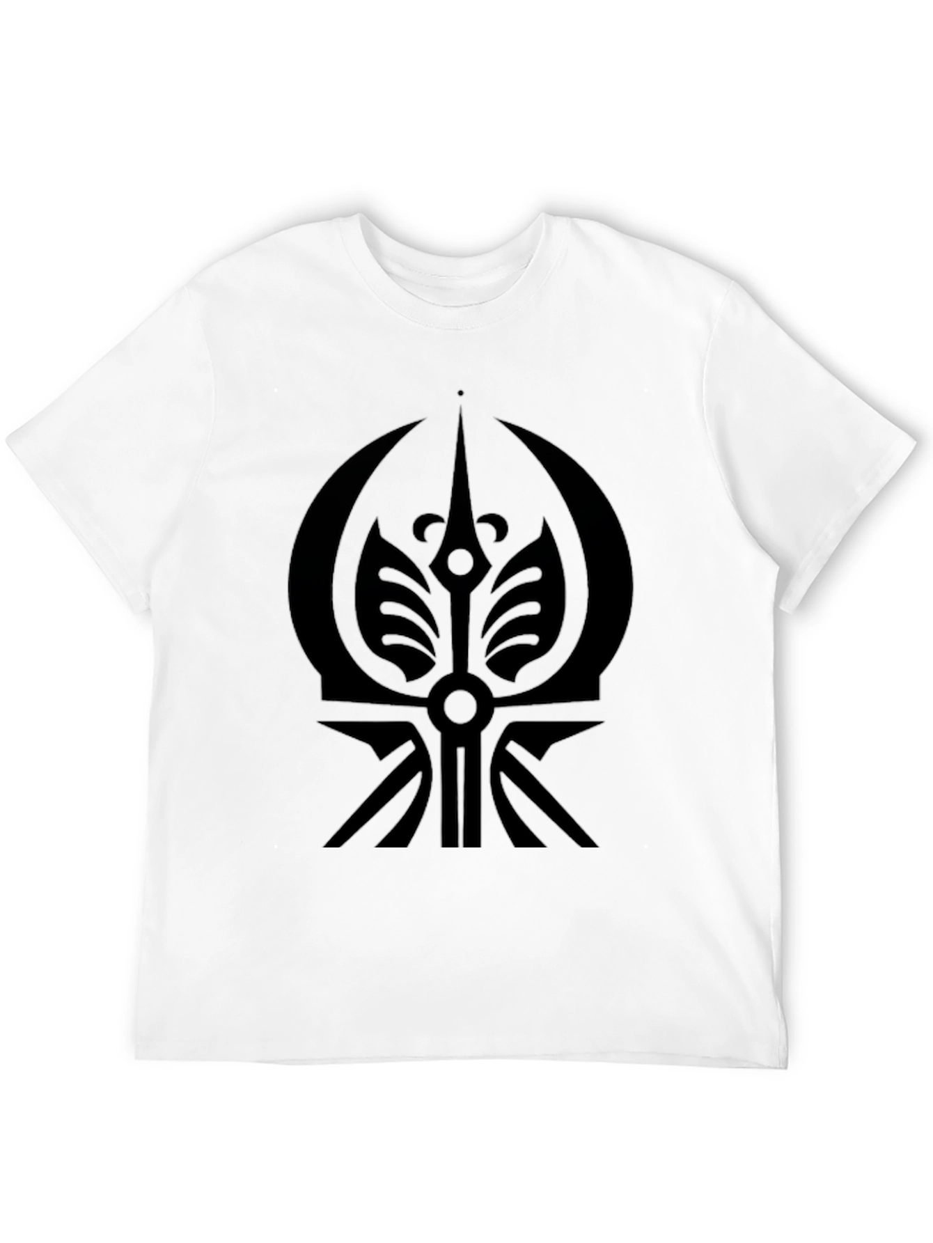 Black Men's Black Graphic Tee - Unique Tribal Design view 12