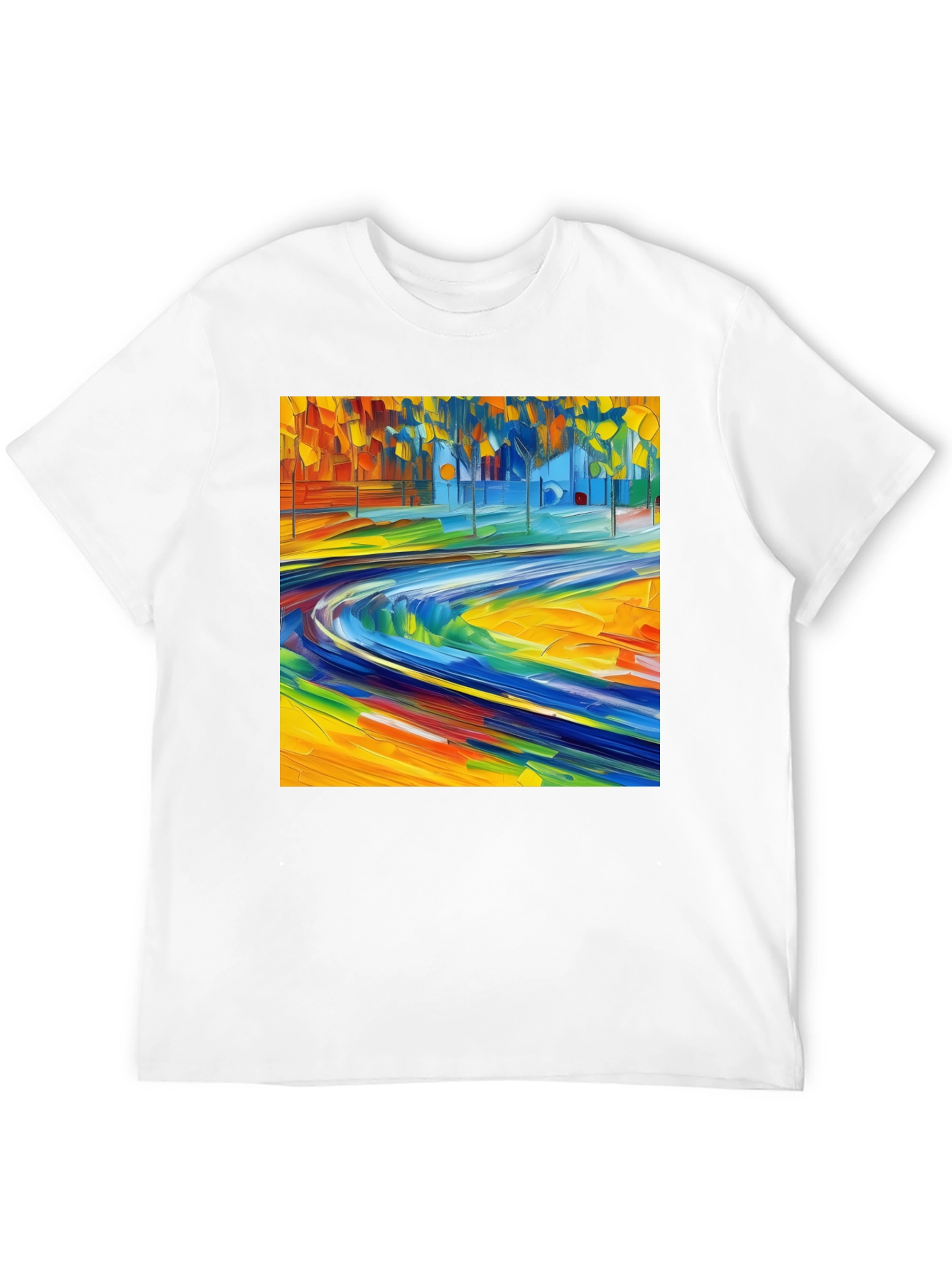 Black Abstract Art Print Black T-Shirt - Vibrant Casual Style view 12