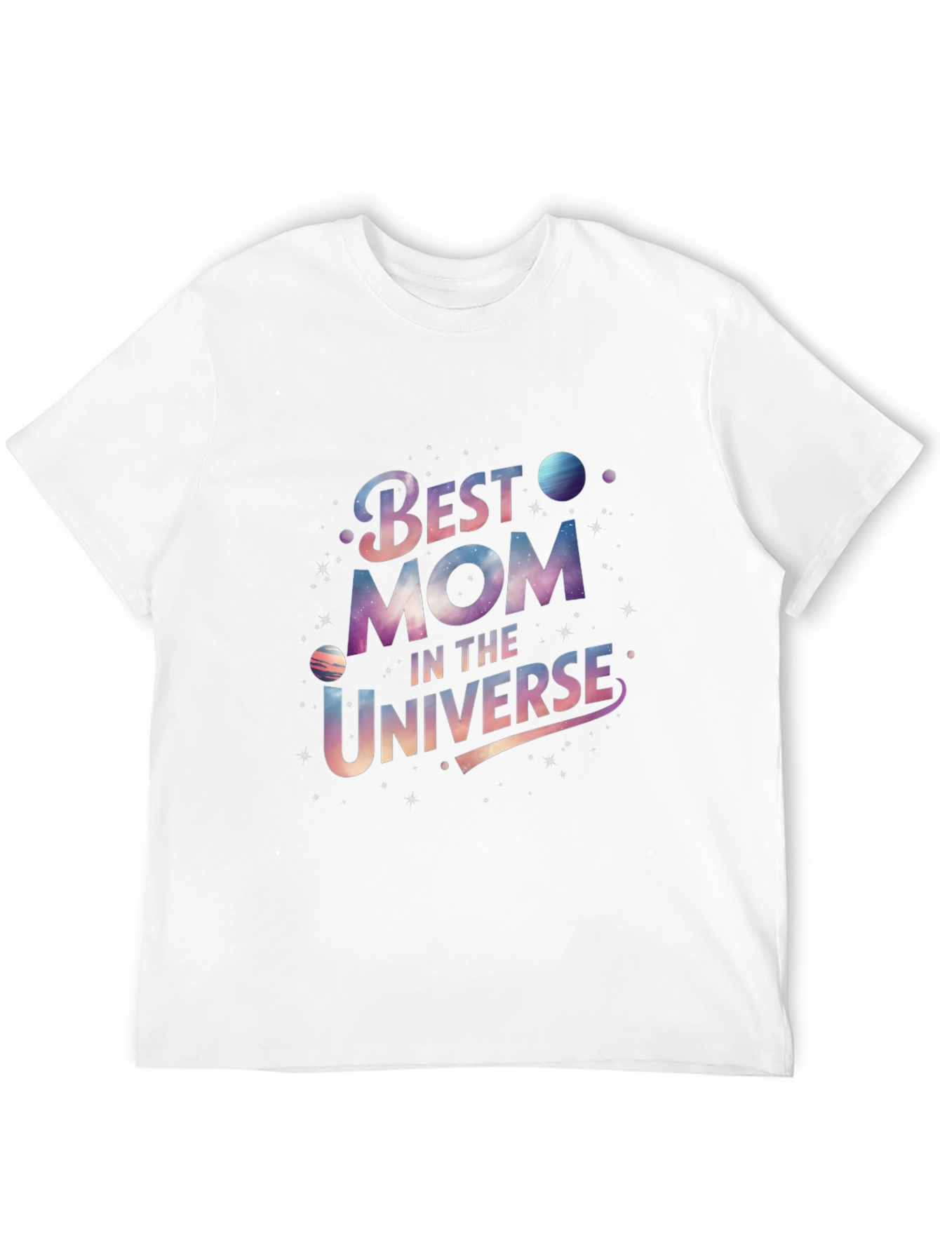 Black Best Mom in the Universe Black Graphic T-Shirt view 12