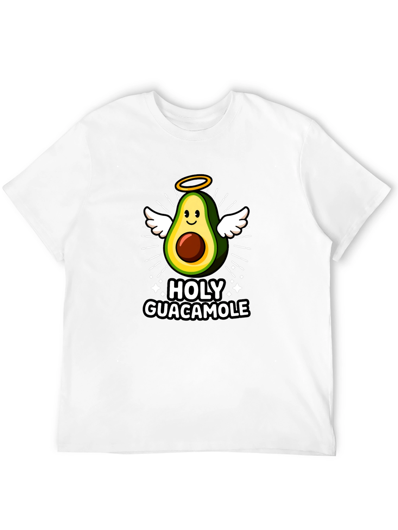 Black Holy Guacamole Graphic Tee - Avocado Angel T-Shirt view 12