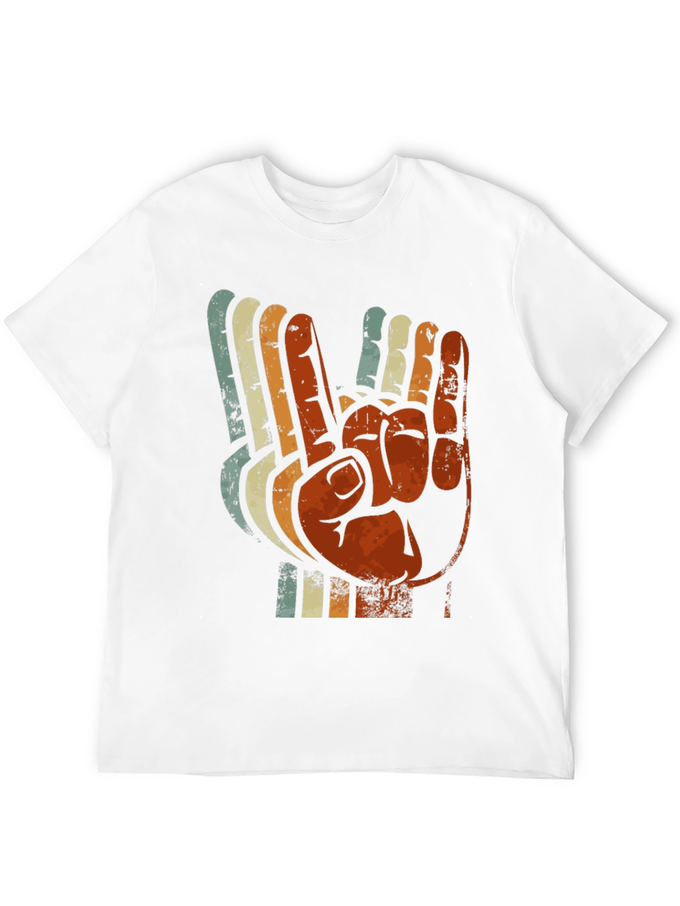 Black Vintage Retro Hand Gesture Graphic T-Shirt view 12