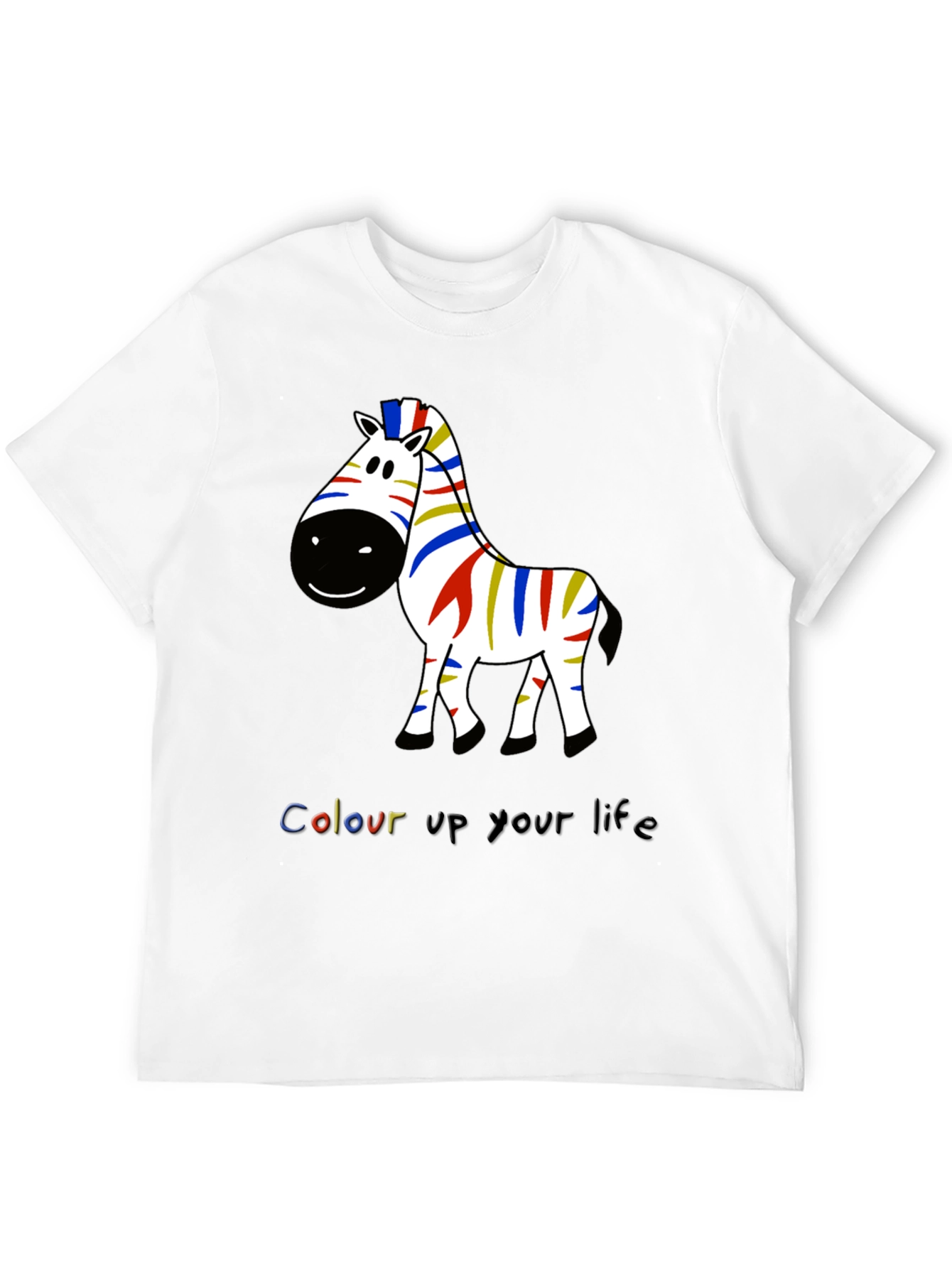 Black Colorful Zebra Graphic Tee - Men's Black T-Shirt view 12