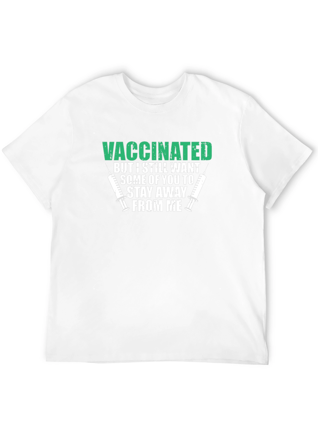 Black Vaccinated Funny T-Shirt Stay Away view 12