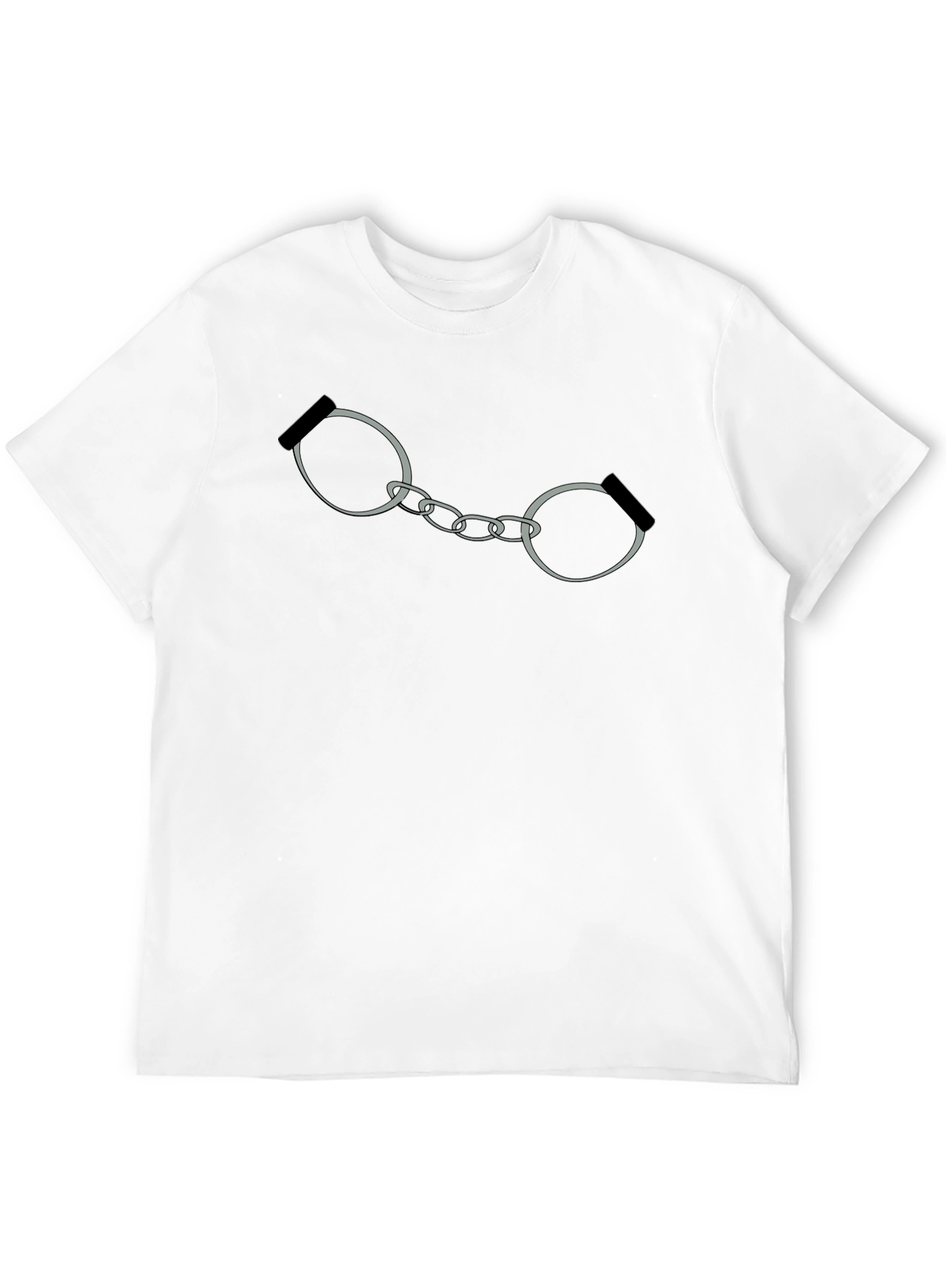 Black Handcuffs Graphic Print T-Shirt - Black view 12