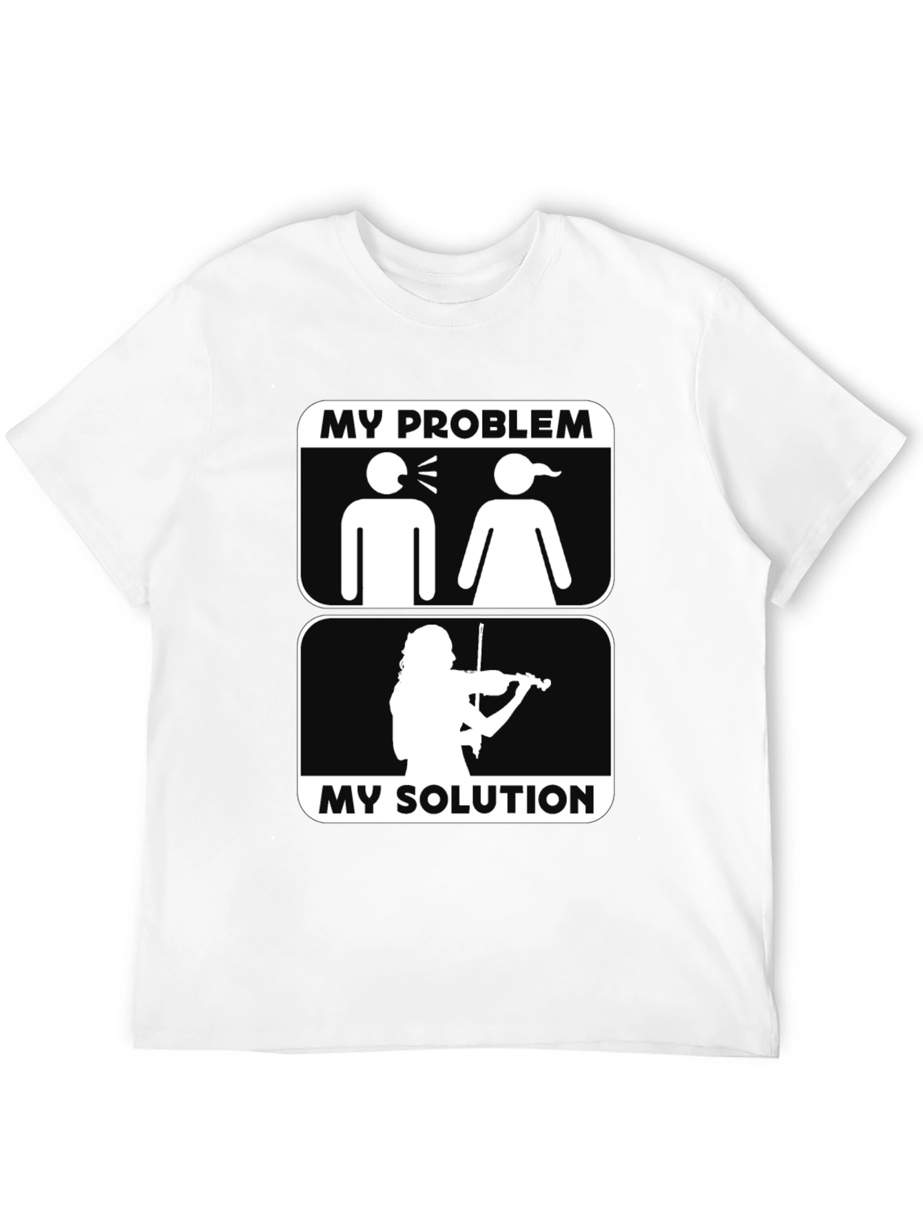 Black My Problem, My Solution T-Shirt, Violin Lover view 12