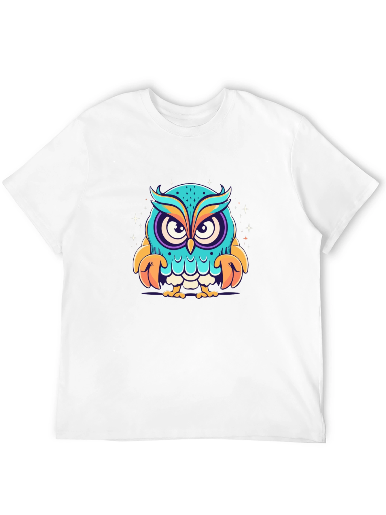 Black Cartoon Owl Graphic Black T-Shirt view 12