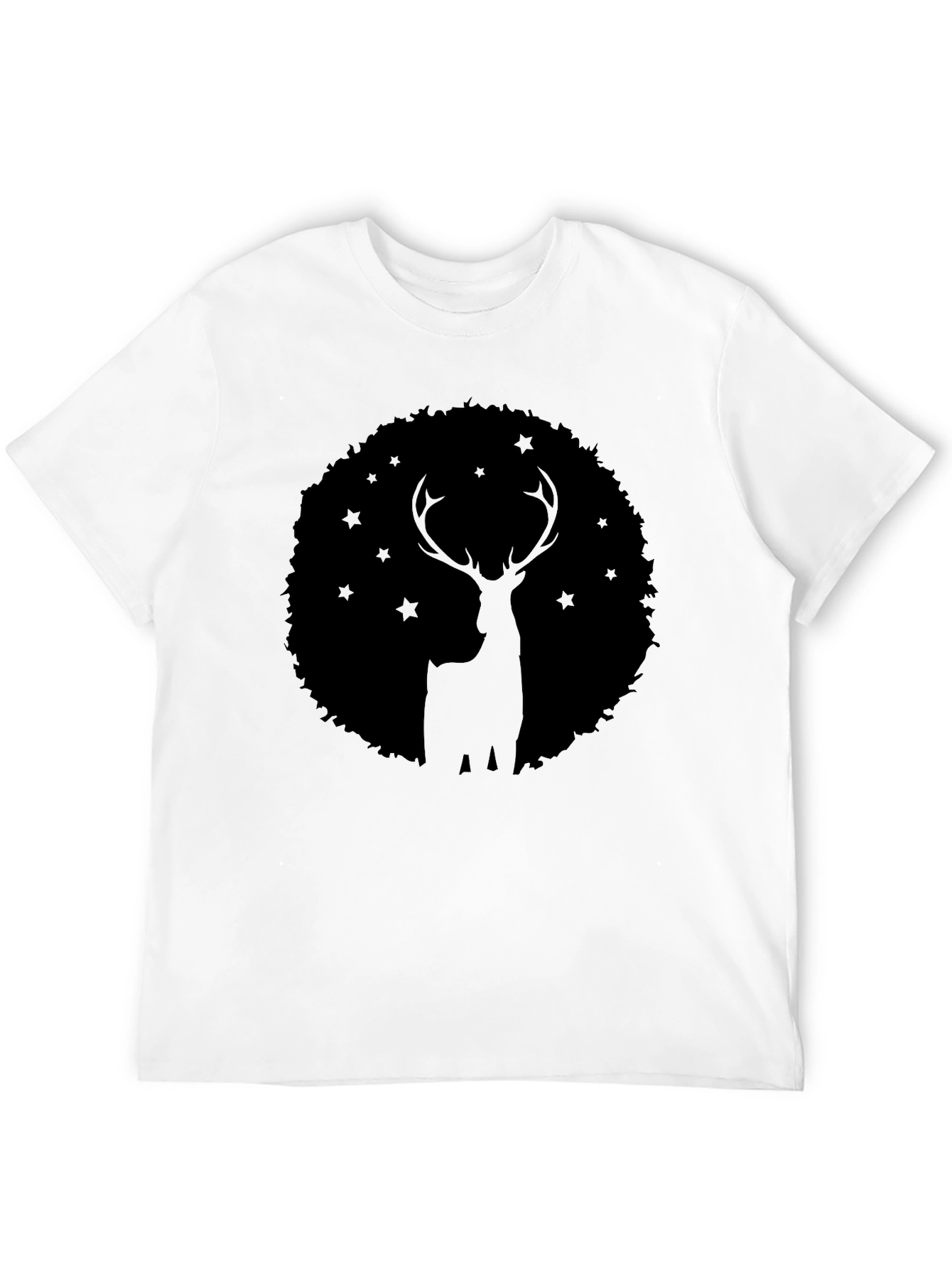 Black Stag Silhouette T-Shirt - Black Graphic Tee view 12
