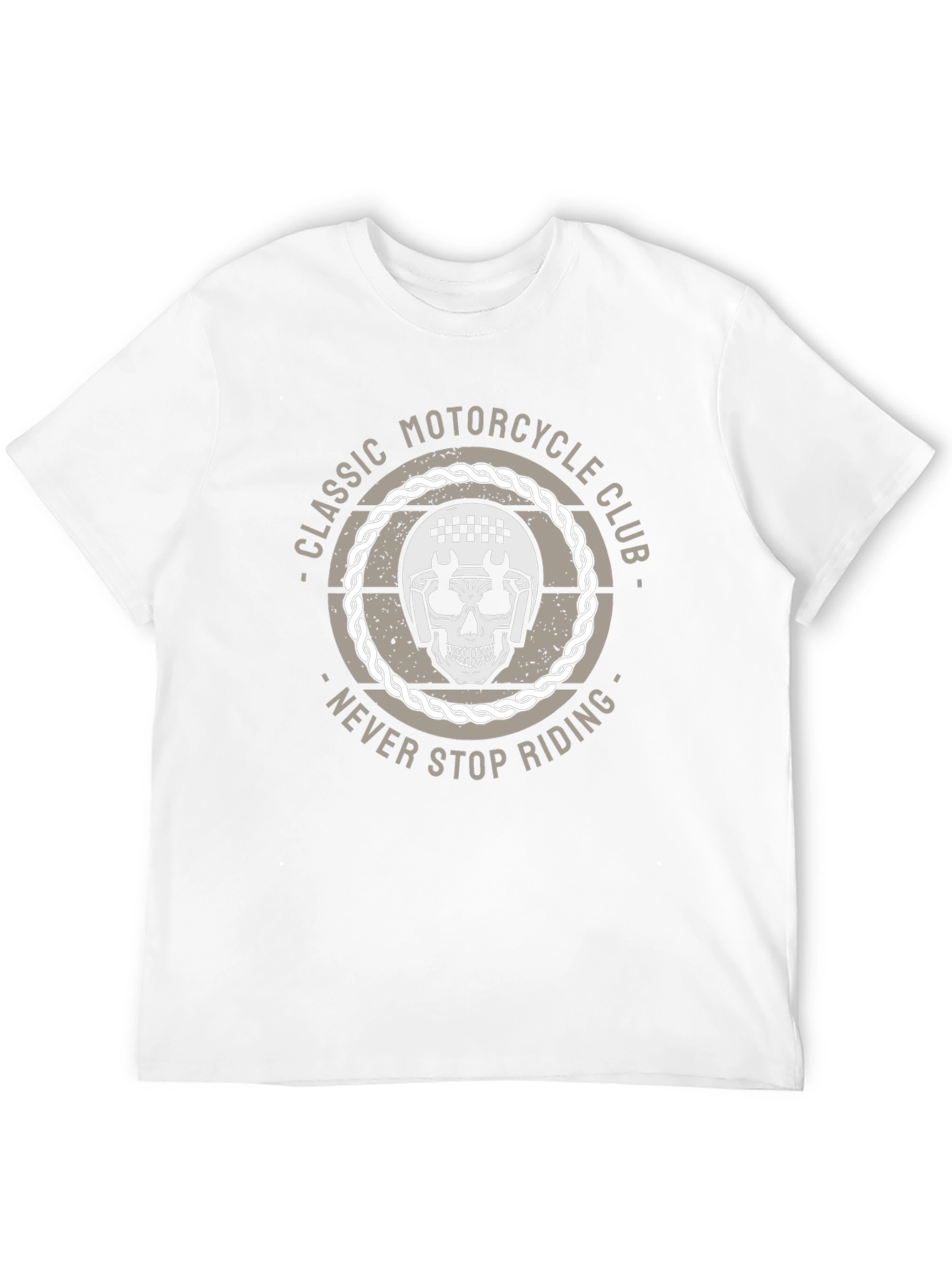 Black Classic Motorcycle Club Skull Graphic T-Shirt view 12