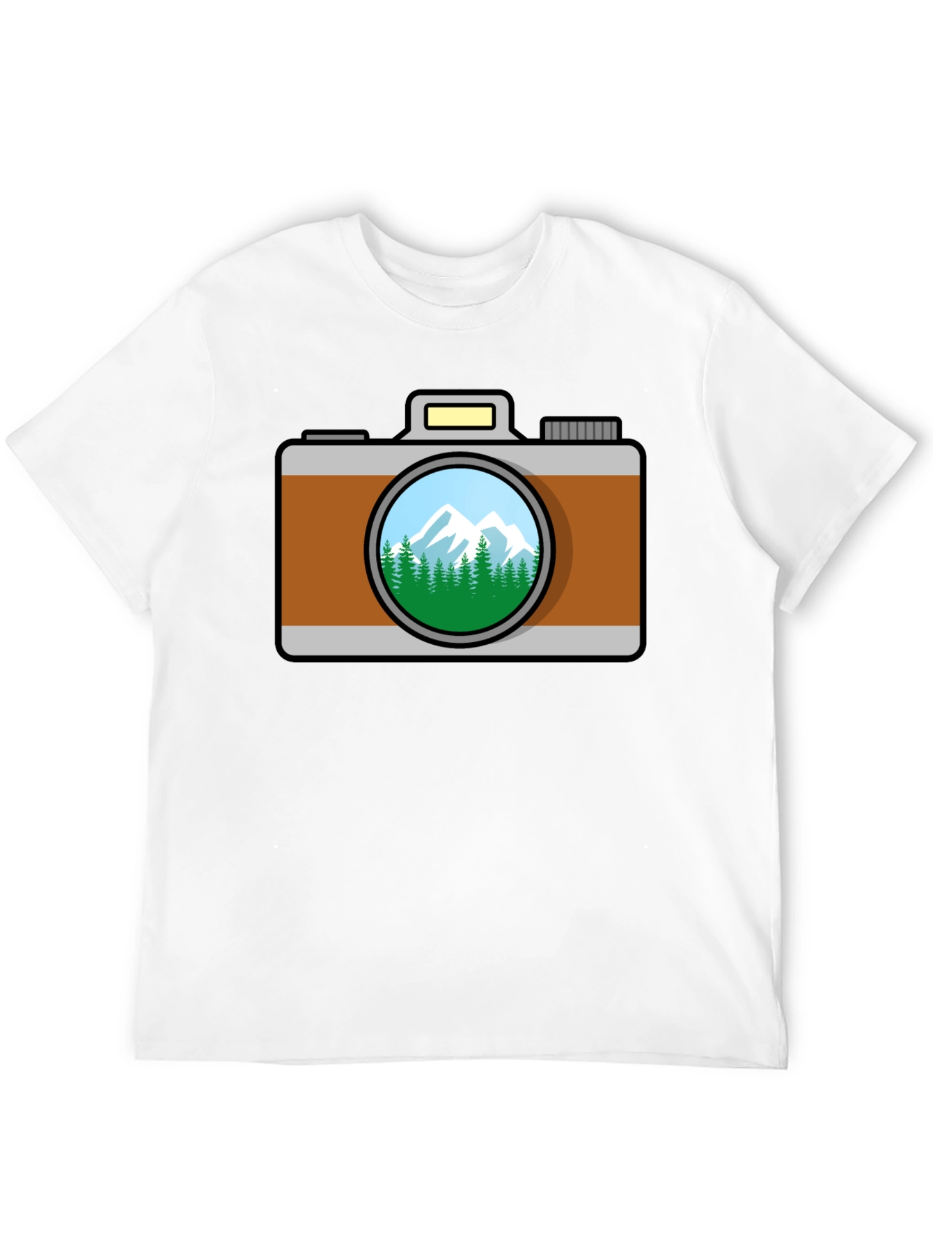 Black Camera Nature Scene T-Shirt - Black view 12