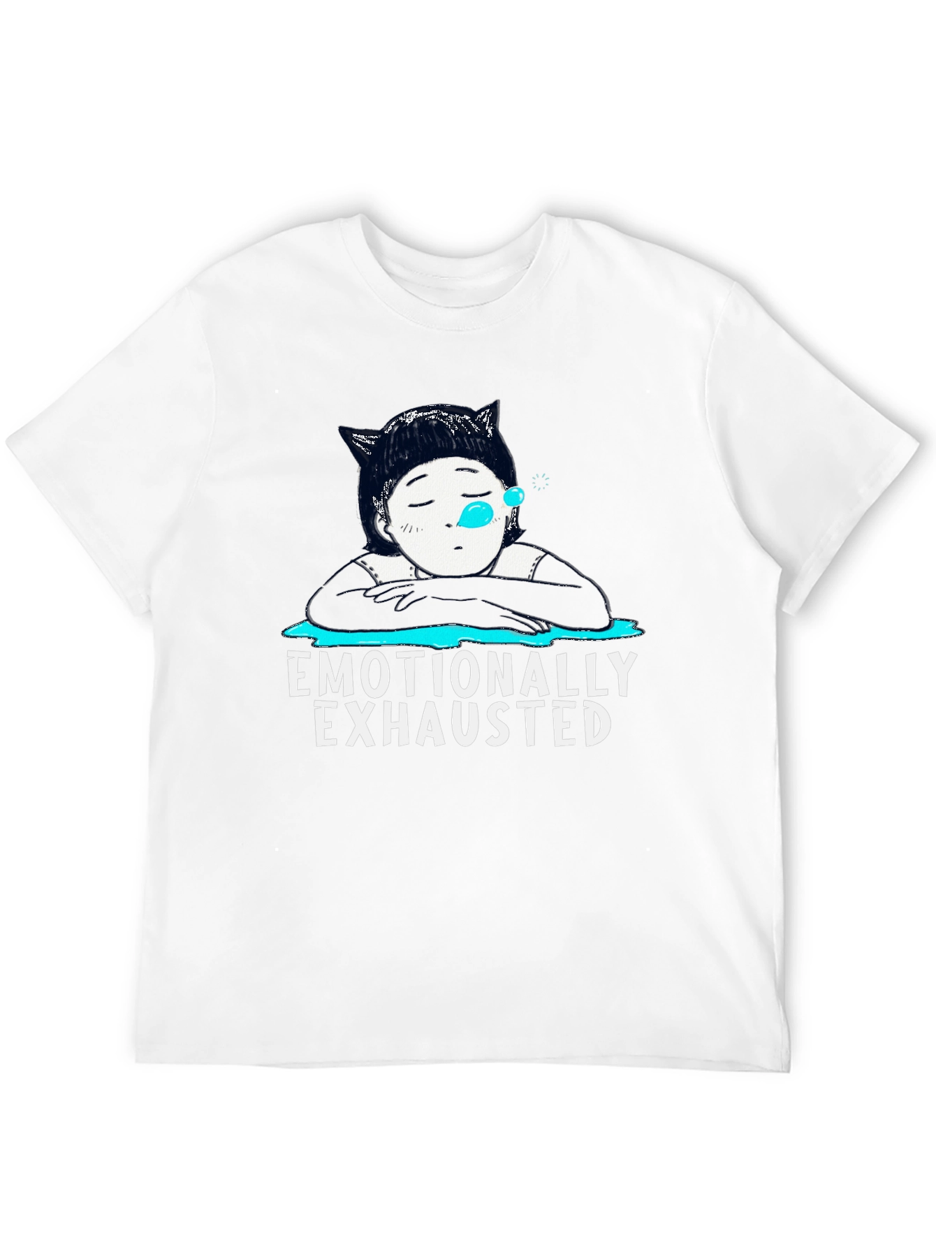 Black Emotionally Exhausted Graphic T-Shirt view 12