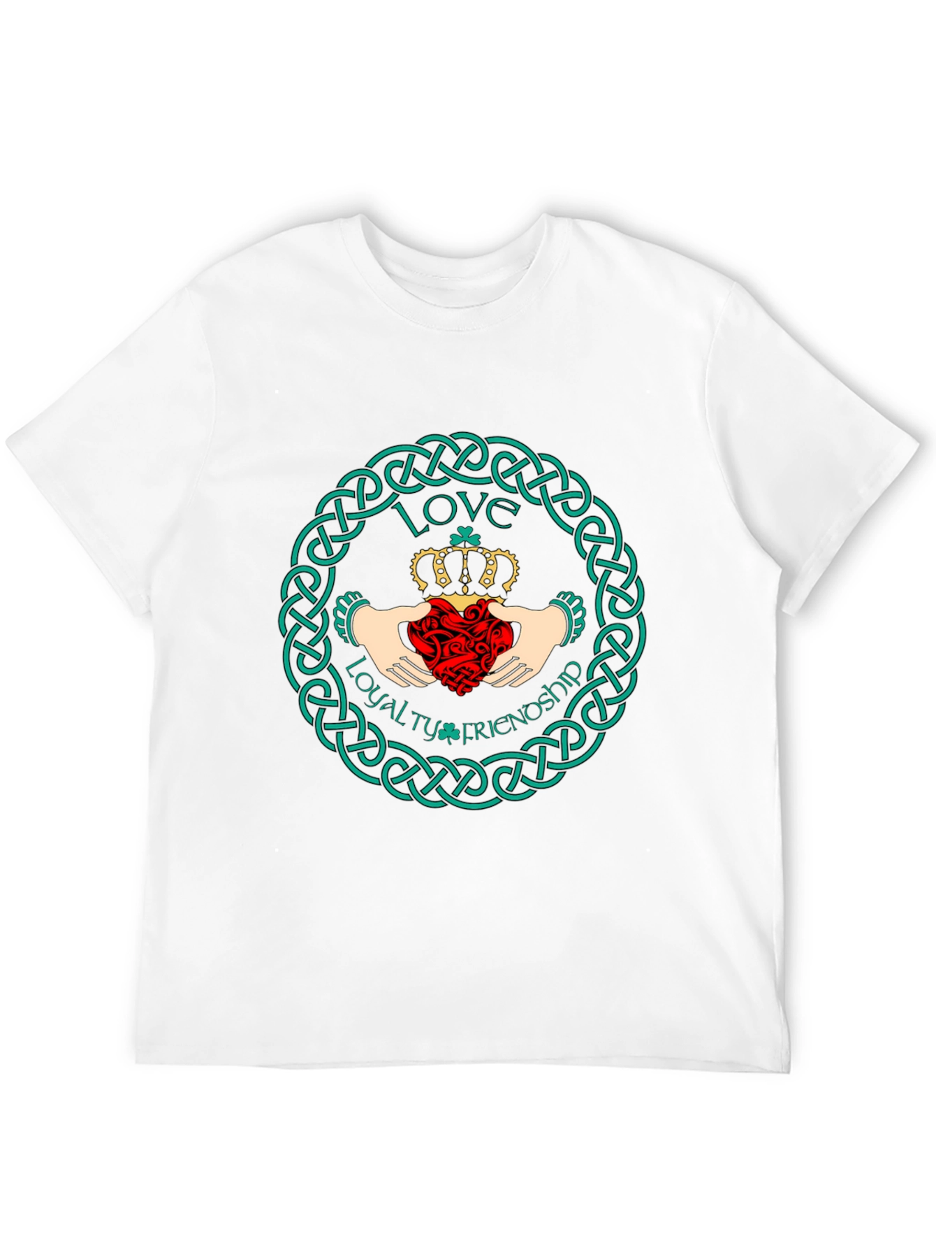 Black Claddagh Symbol T-Shirt - Irish Love Loyalty Friendship Design view 12