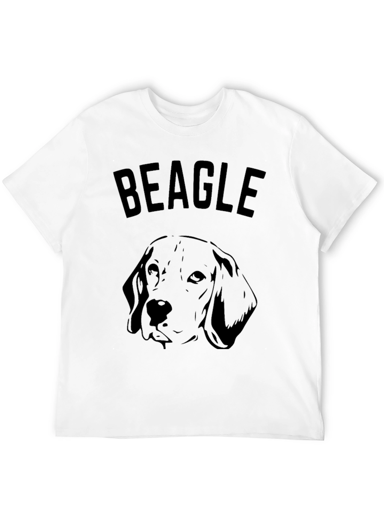 Black Beagle Dog Graphic Print Men's T-Shirt view 12