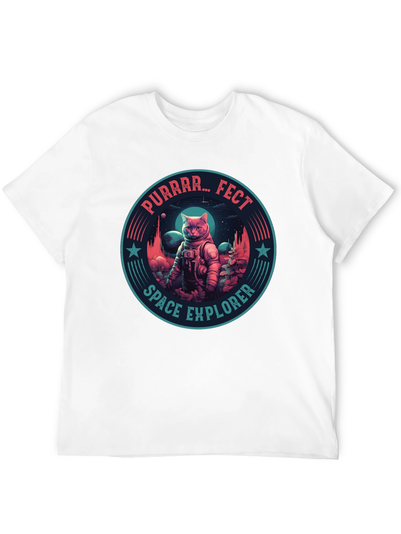 Black Purrrr-fect Space Explorer Graphic Tee view 12