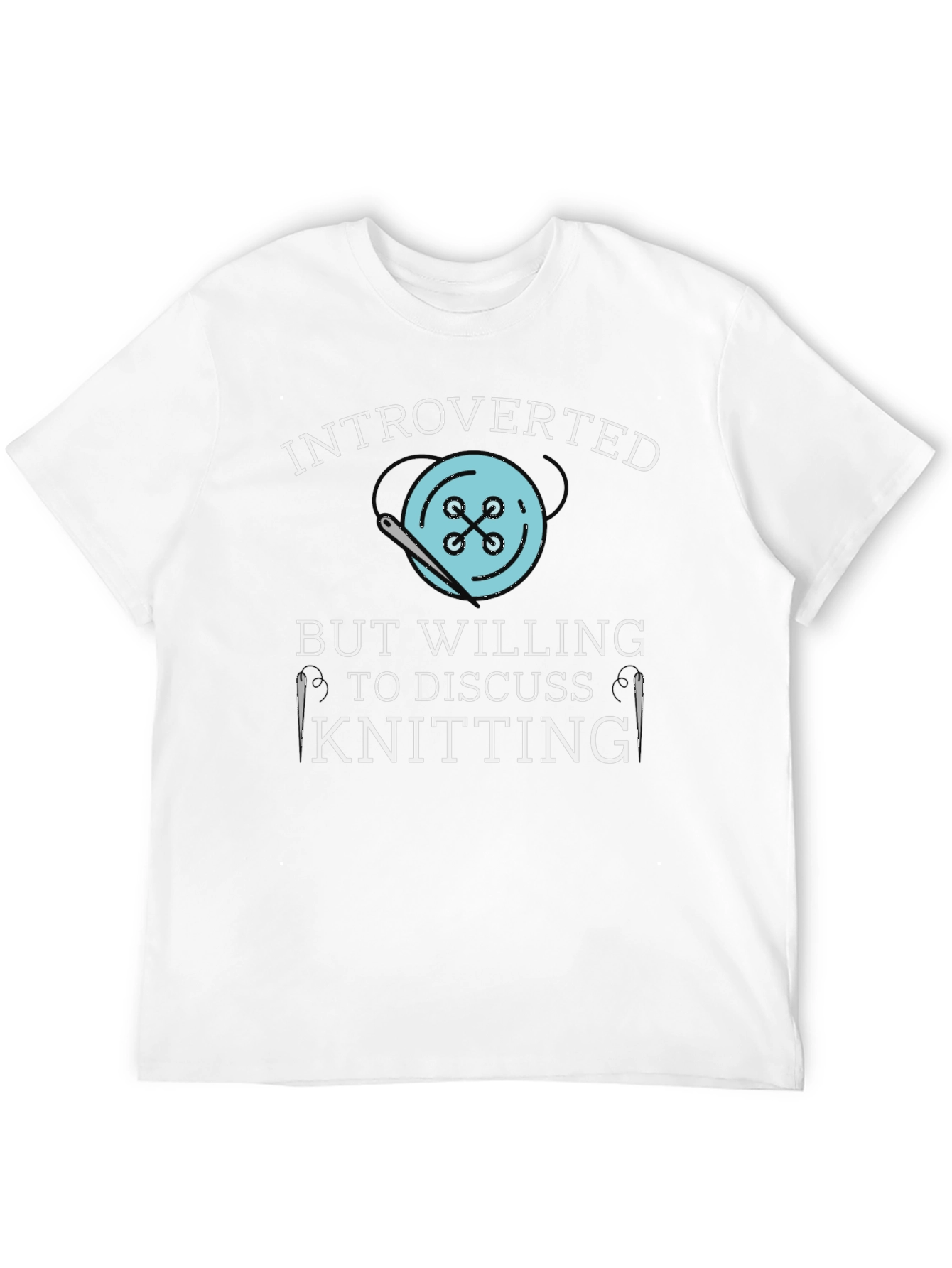 Black Introverted Knitting Lover's T-Shirt view 12