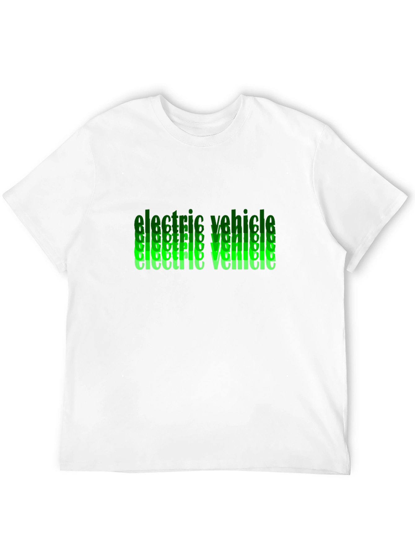 Black Electric Vehicle Green Text Black T-Shirt view 12