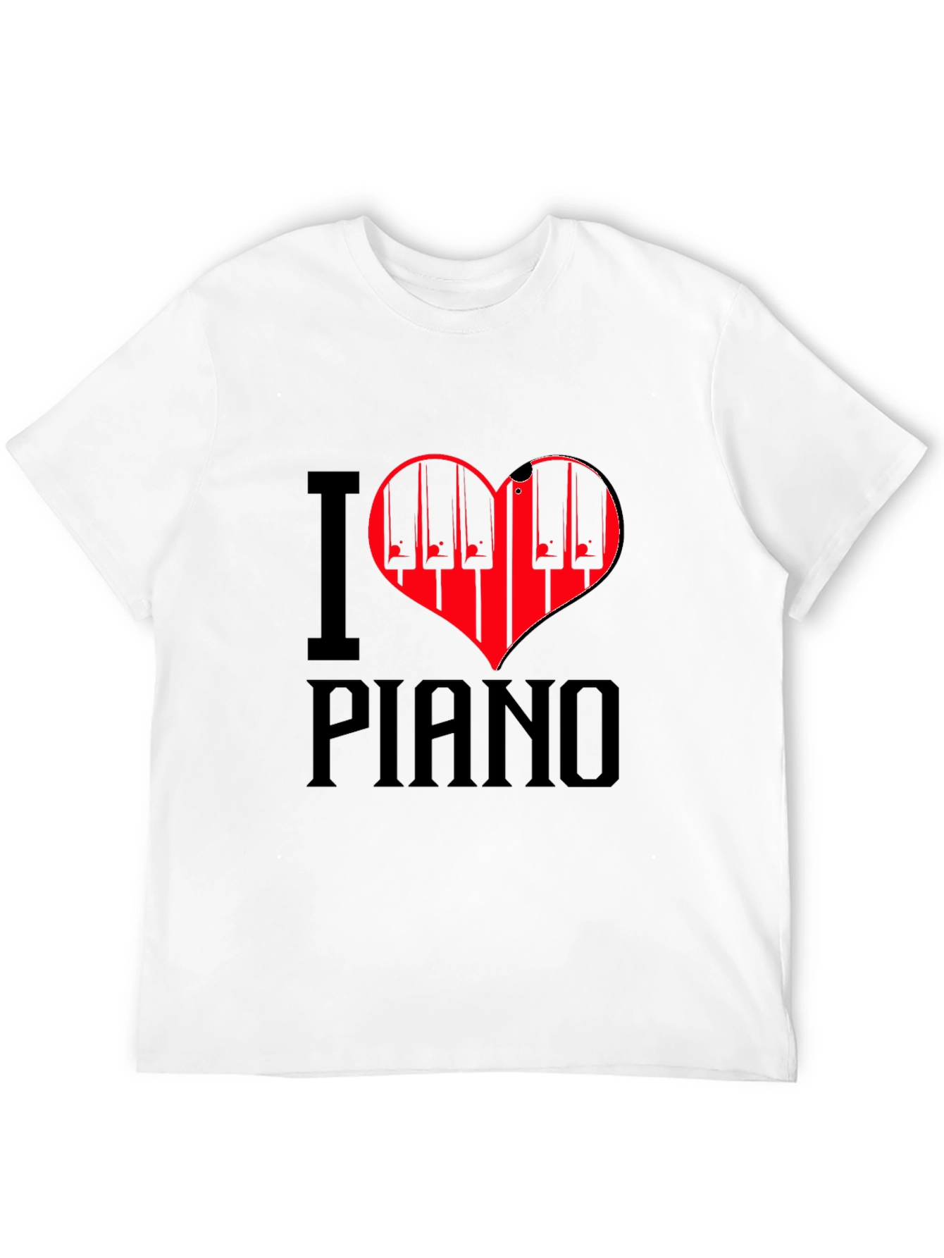 Black I Love Piano T-Shirt Black view 12