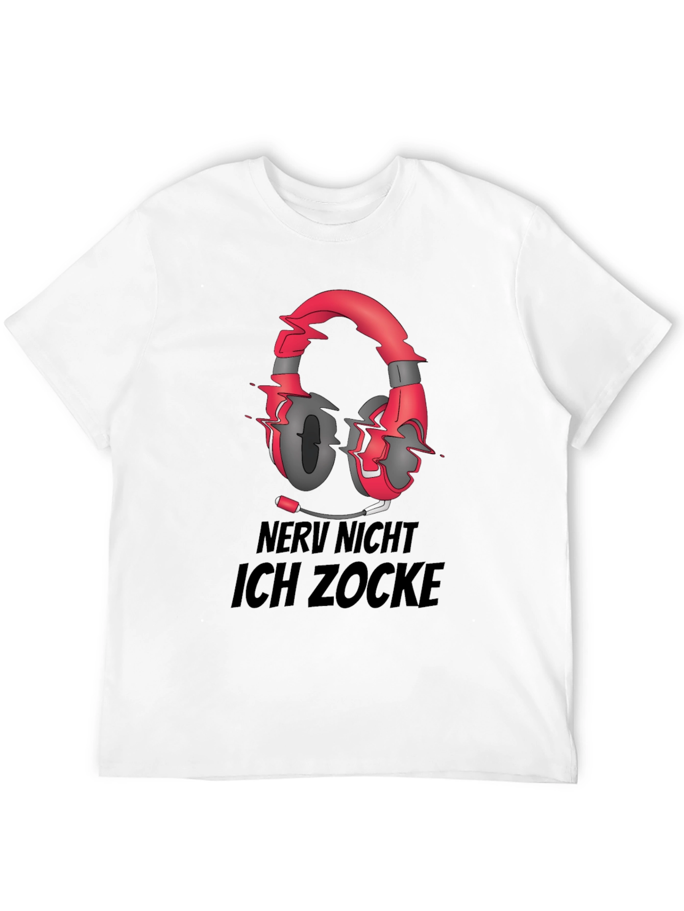Black Nerv Nicht Ich Zocke T-Shirt Gaming Headset view 12