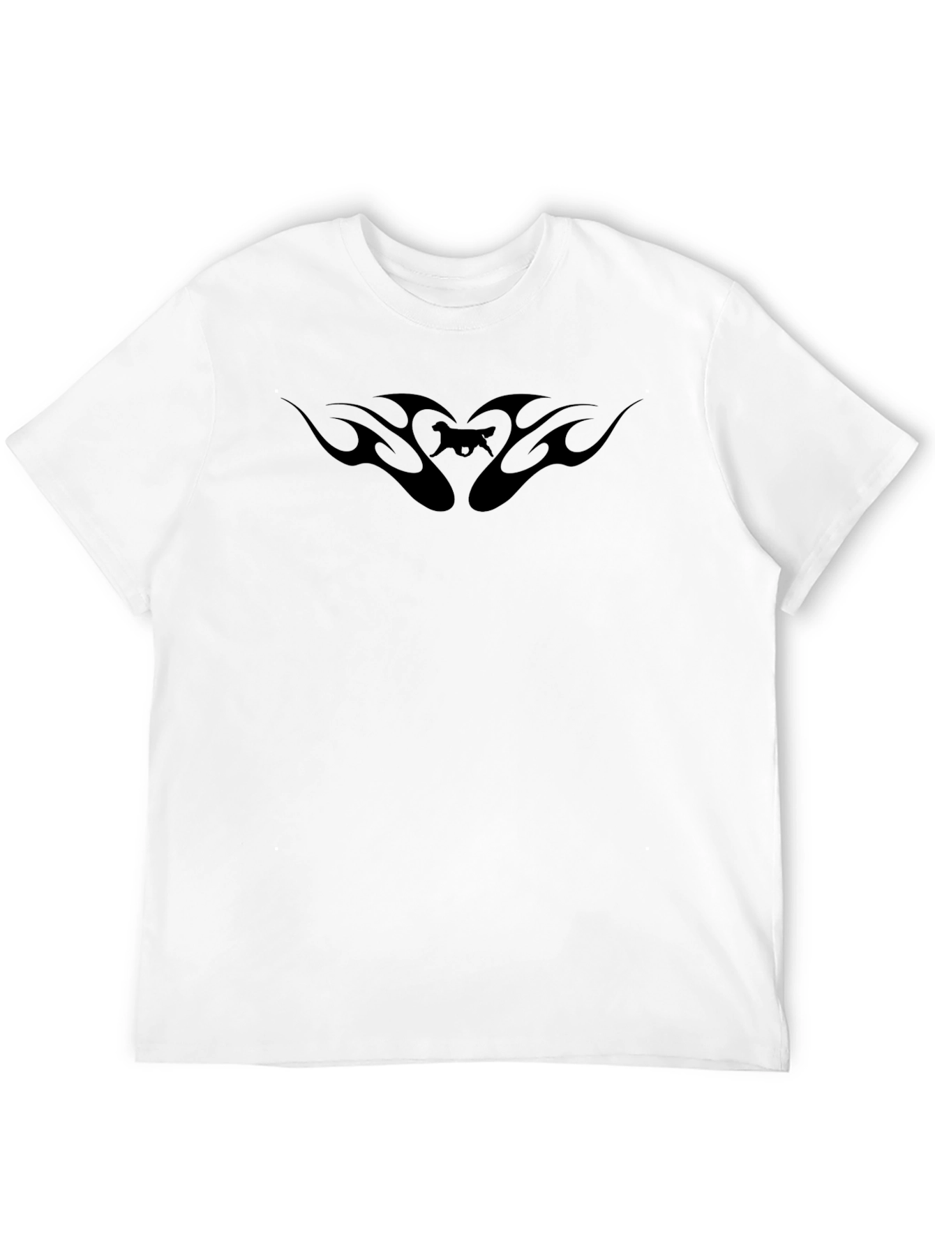 Black Men's Black Graphic Tee - Tribal Design view 12