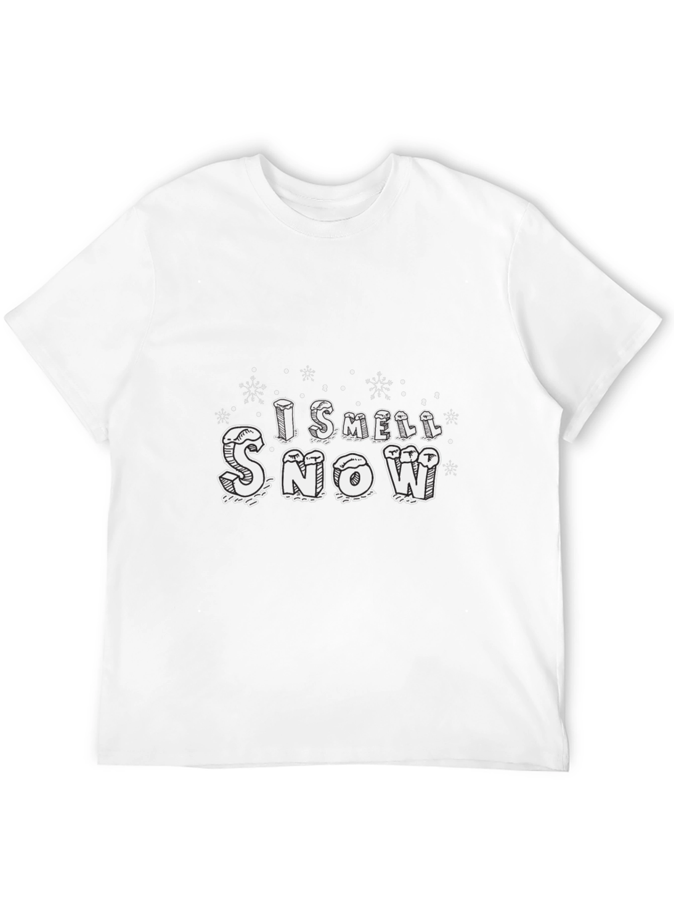Black I Smell Snow Graphic Tee - Winter Holiday Shirt view 12
