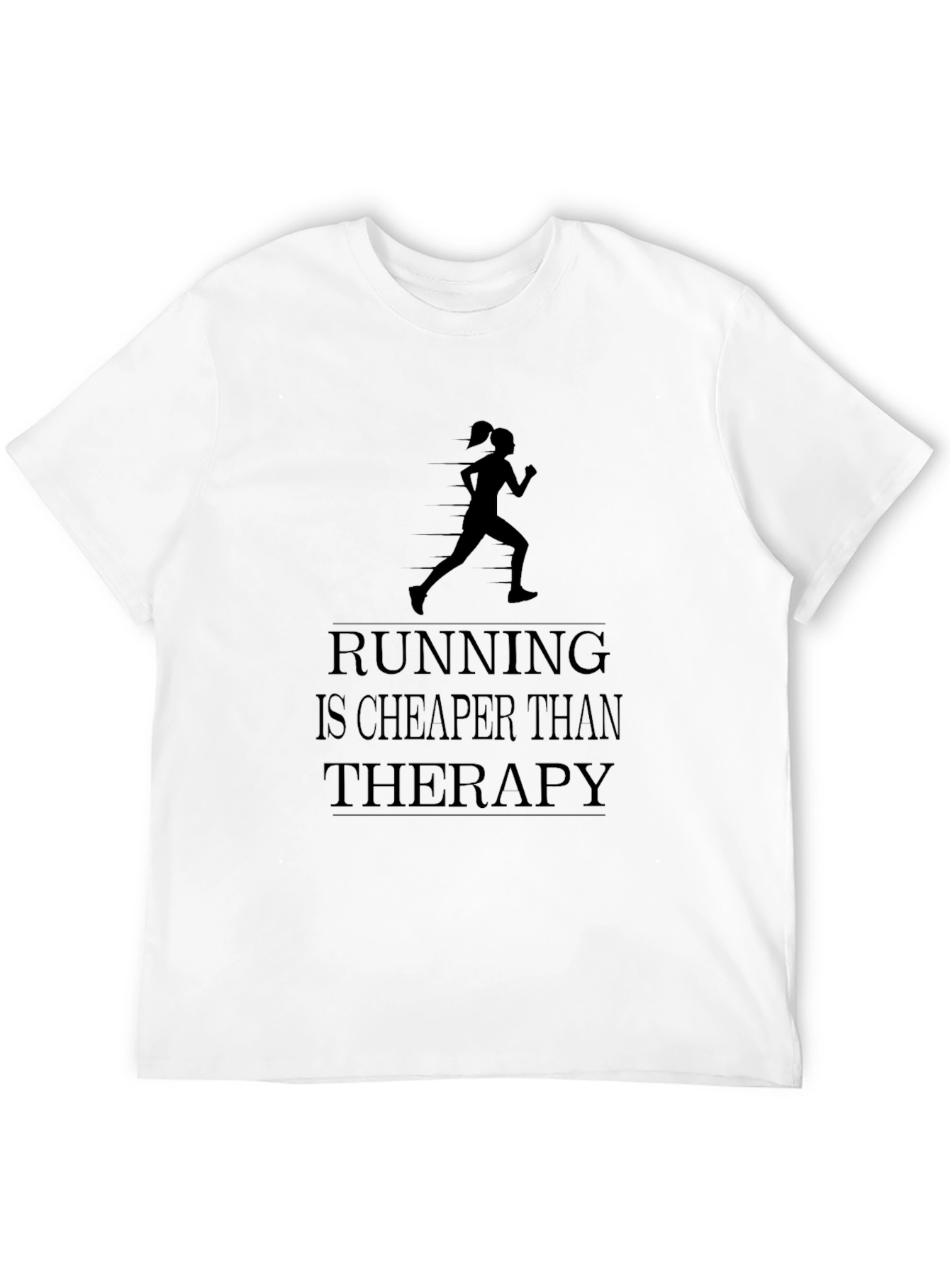 Black Running Cheaper Than Therapy T-Shirt view 12