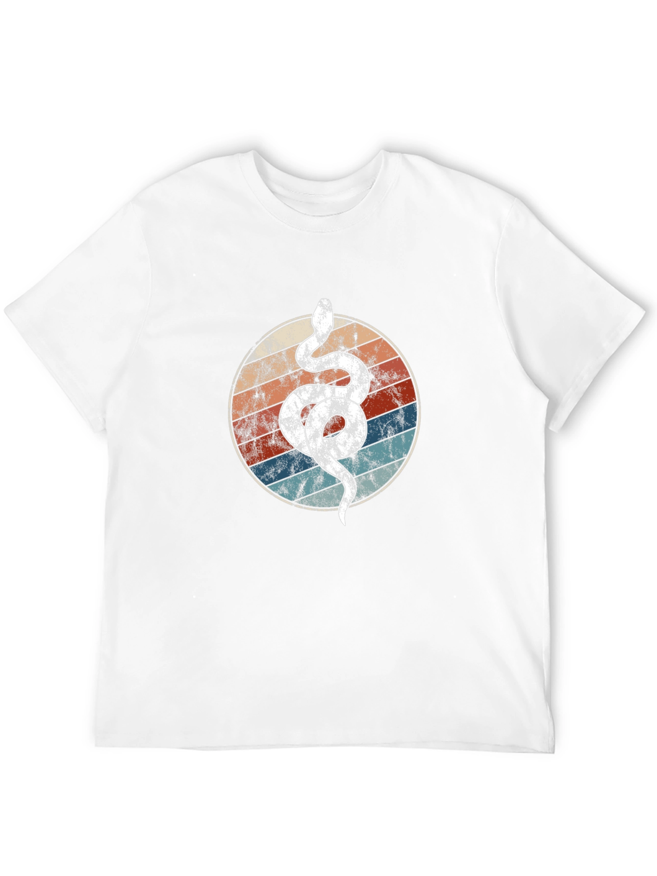 Black Retro Snake Circle Graphic Tee - Cool & Unique view 12