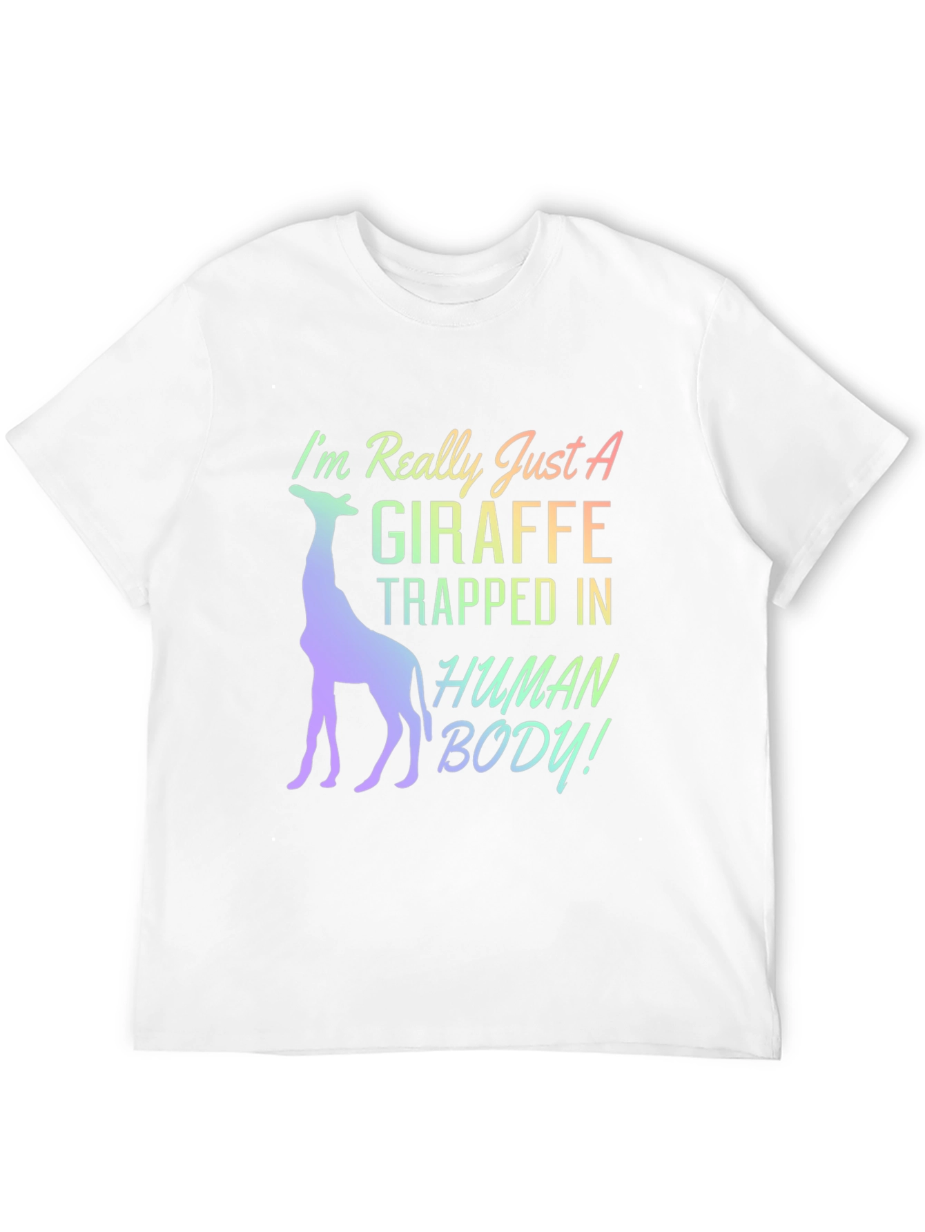 Black Giraffe Trapped In Human Body T-Shirt view 12