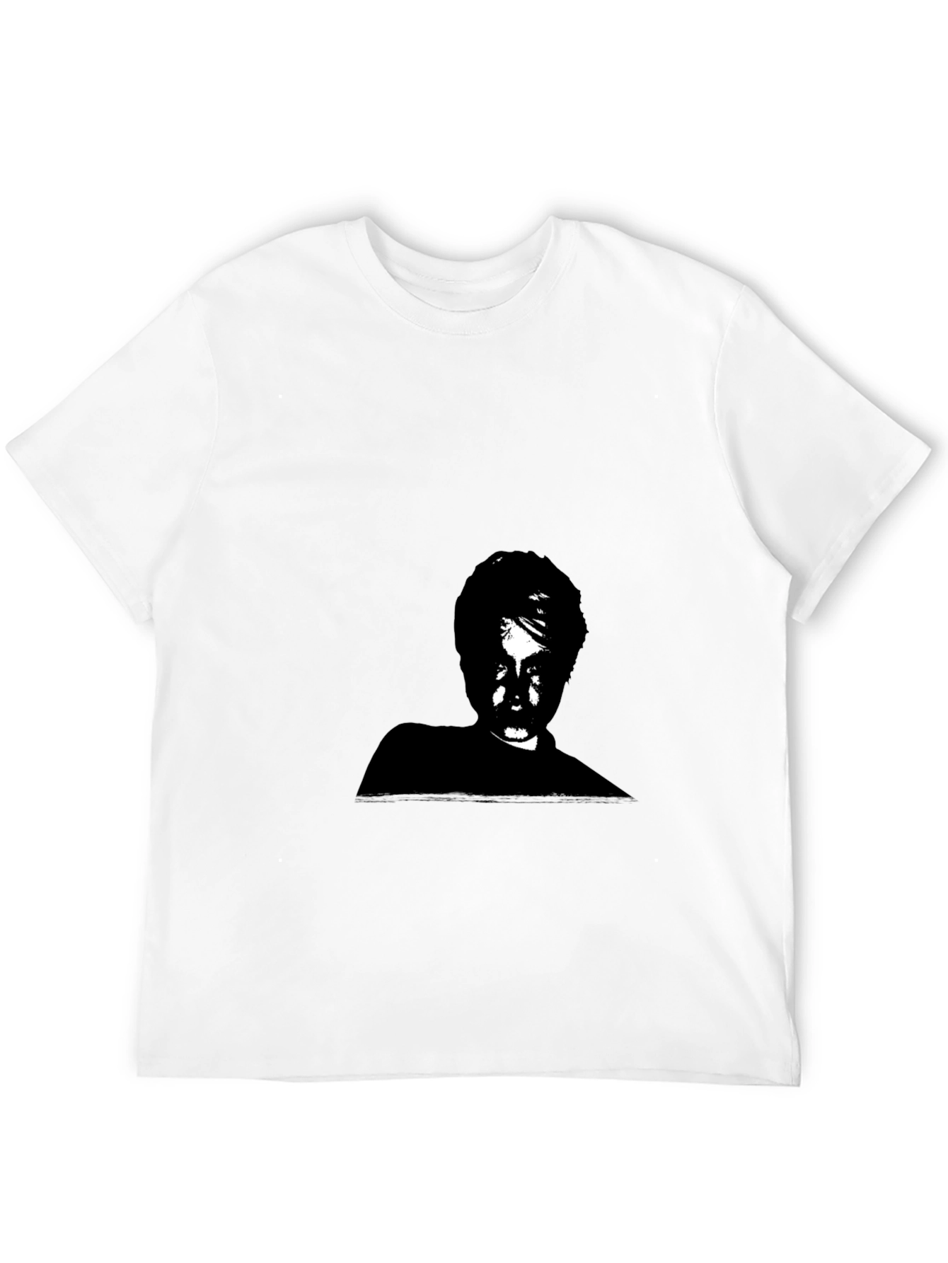 Black Monochrome Portrait Graphic Tee - Soft Cotton Blend view 12
