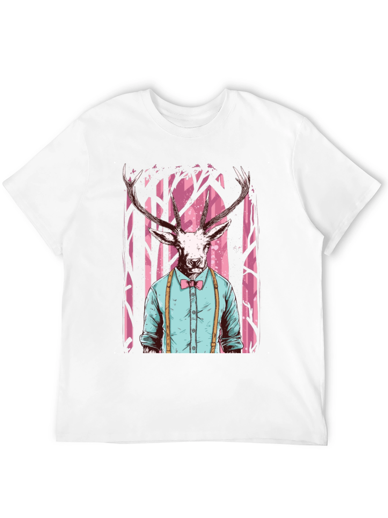 Black Deer Head Graphic Tee - Unique Animal Print Shirt view 12