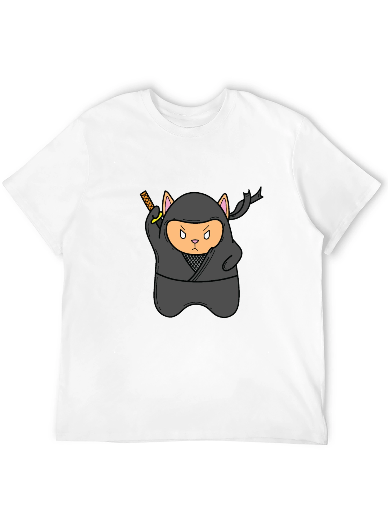 Black Ninja Cat Black T-Shirt - Stealth Mode Activated! view 12
