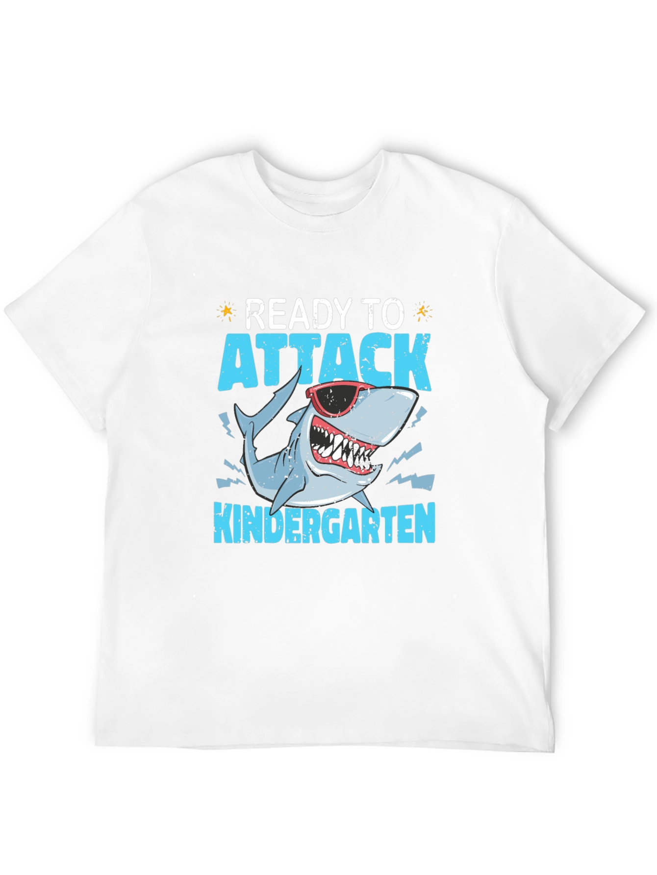 Black Ready to Attack Kindergarten Shark T-Shirt view 12