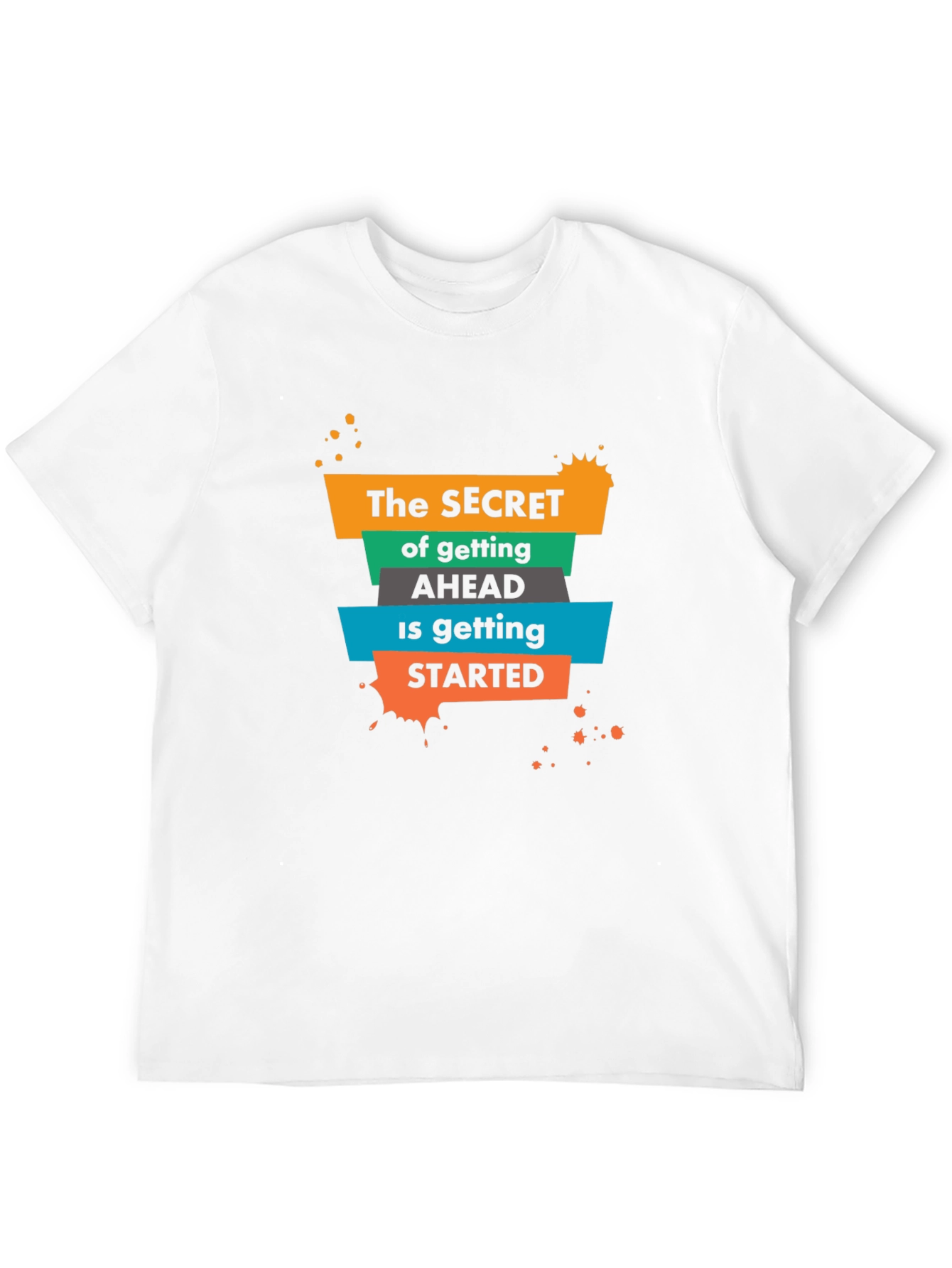 Black Inspirational Graphic T-Shirt - The Secret to Getting Ahead view 12
