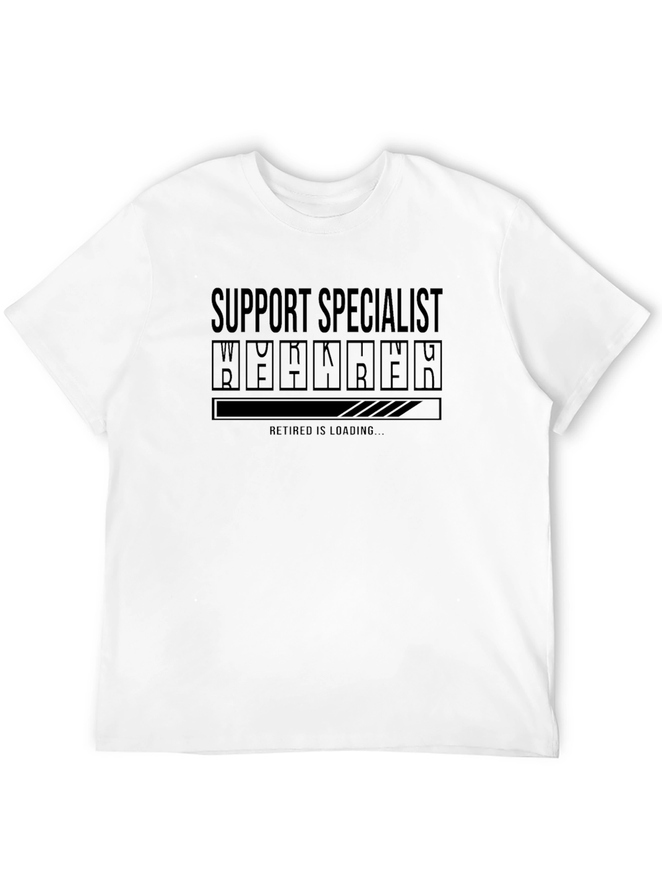 Black Support Specialist Retirement Loading T-Shirt view 12