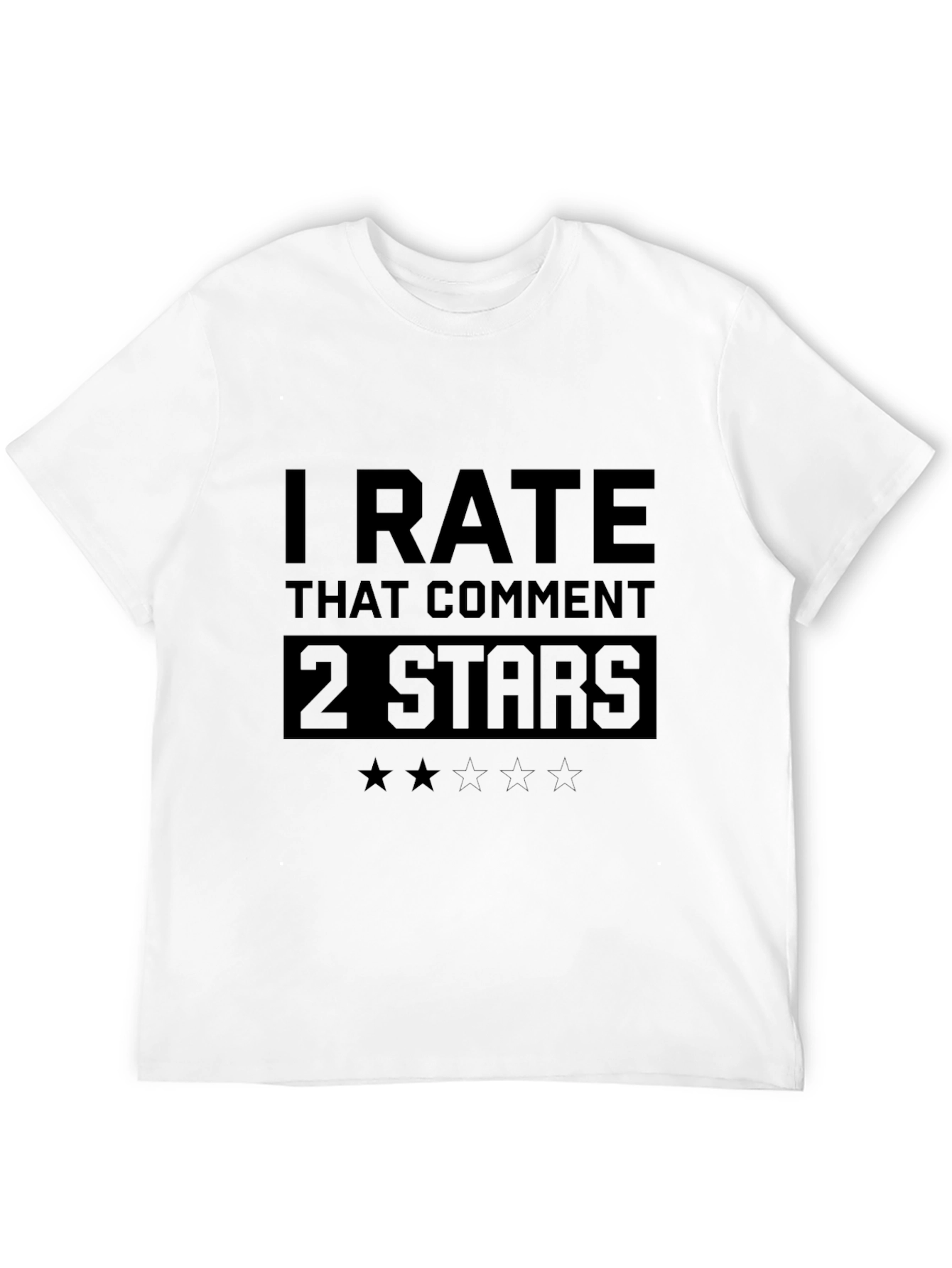 Black I Rate That Comment 2 Stars Funny T-Shirt view 12