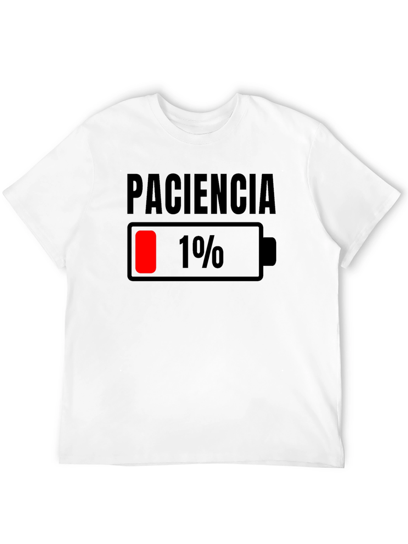 Black Paciencia Low Battery Graphic Tee - Funny Humor Shirt view 12