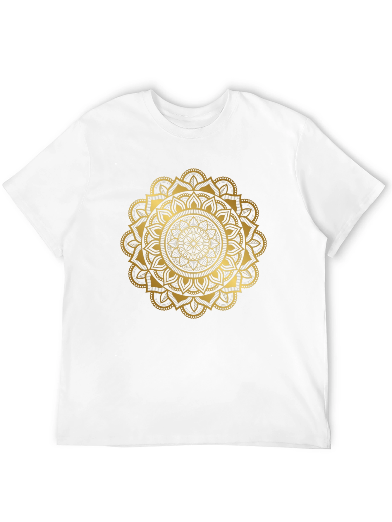 Black Golden Mandala Graphic Black T-Shirt view 12