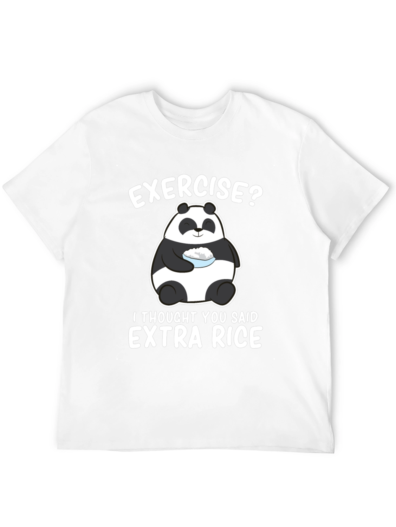 Black Funny Panda Extra Rice Black T-Shirt view 12