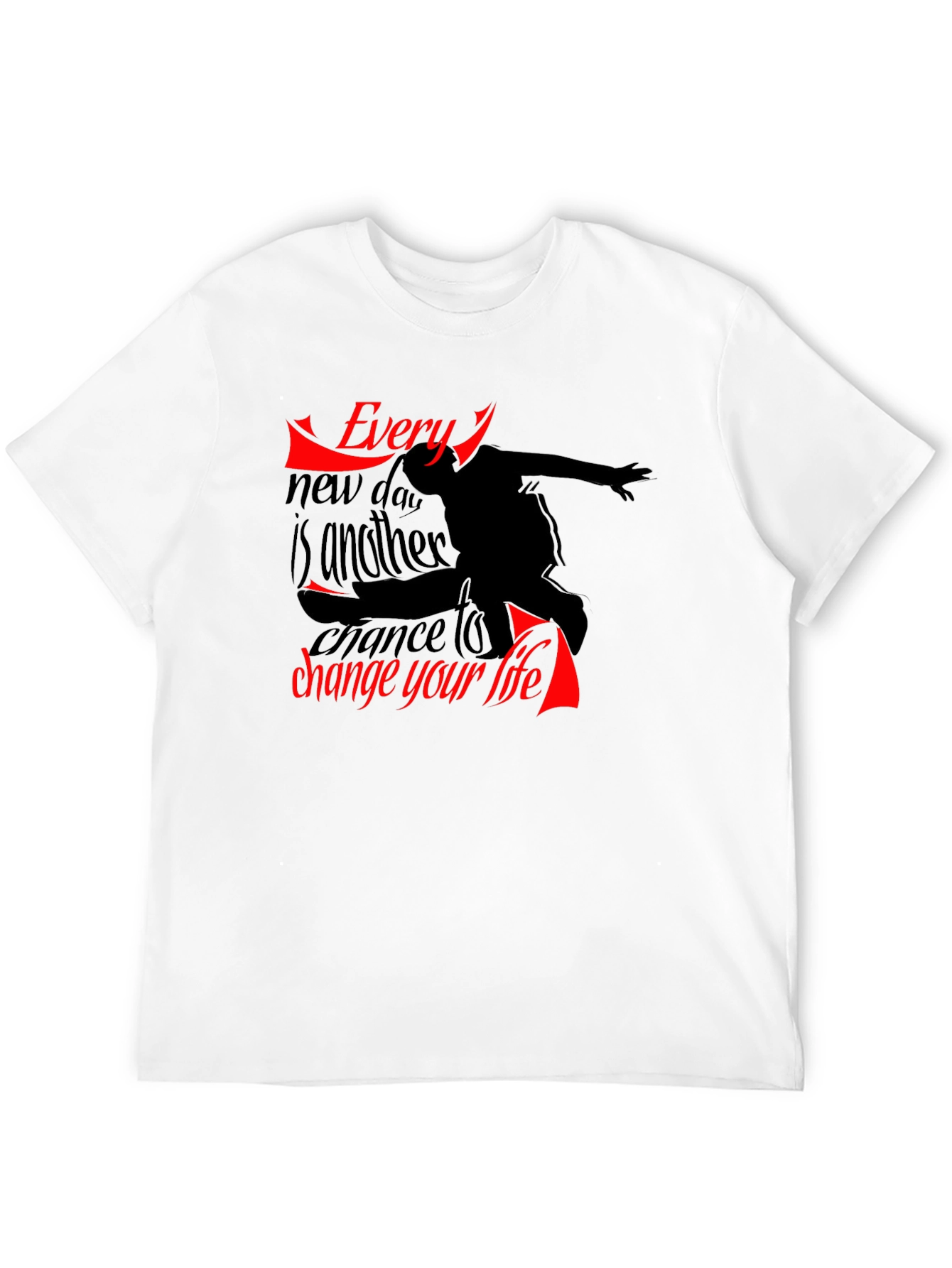 Black Inspirational Graphic Tee: Change Your Life T-Shirt view 12