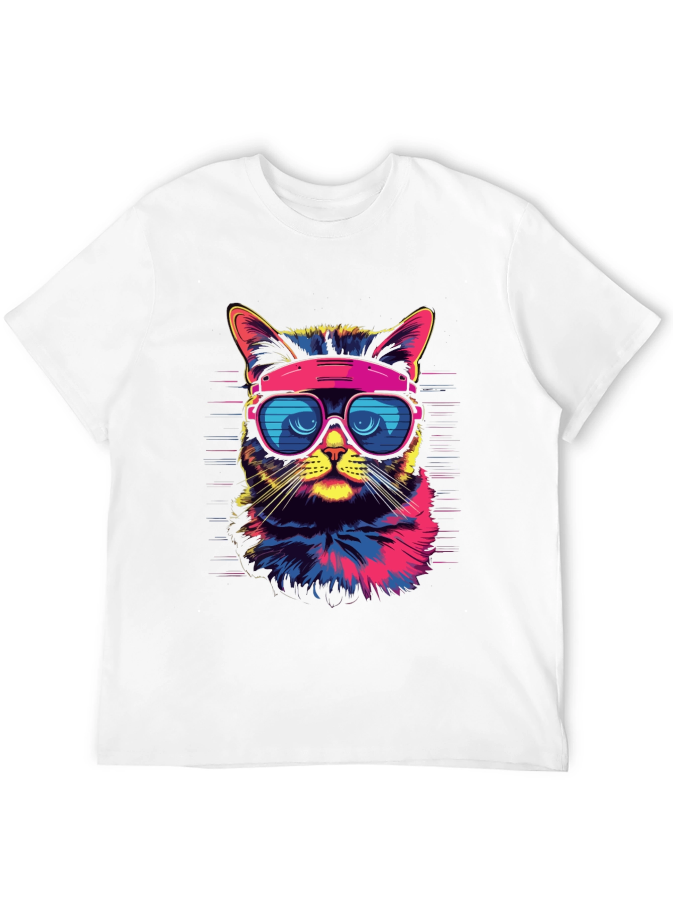 Black Cool Cat T-Shirt - Retro Sunglasses Graphic Tee view 12