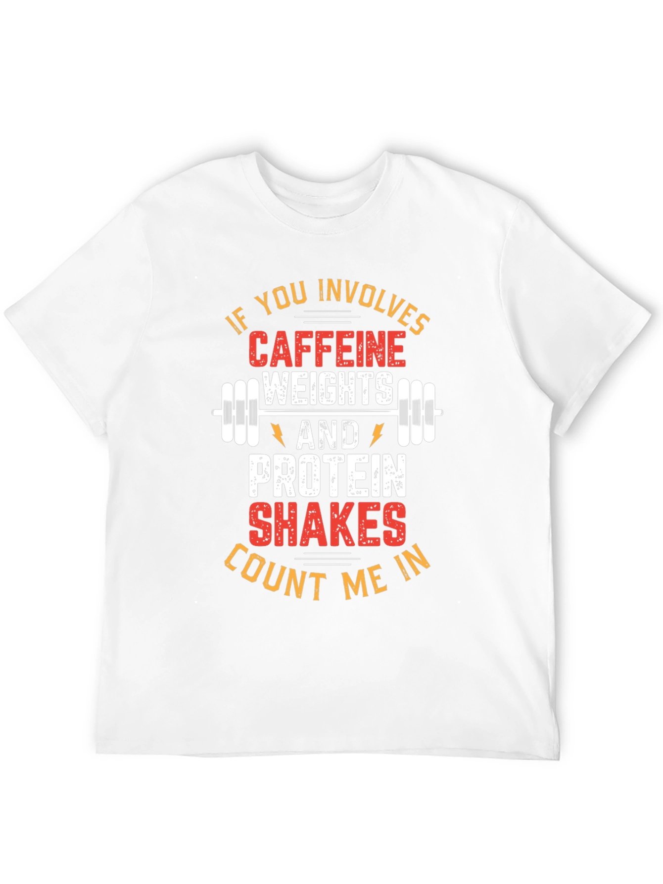 Black Fitness Caffeine Weights Protein T-Shirt view 12