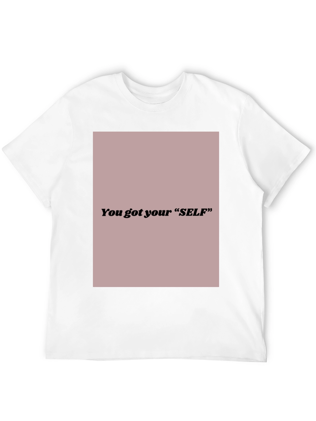Black Stylish Black Tee - You Got Your "SELF" Graphic Print view 12