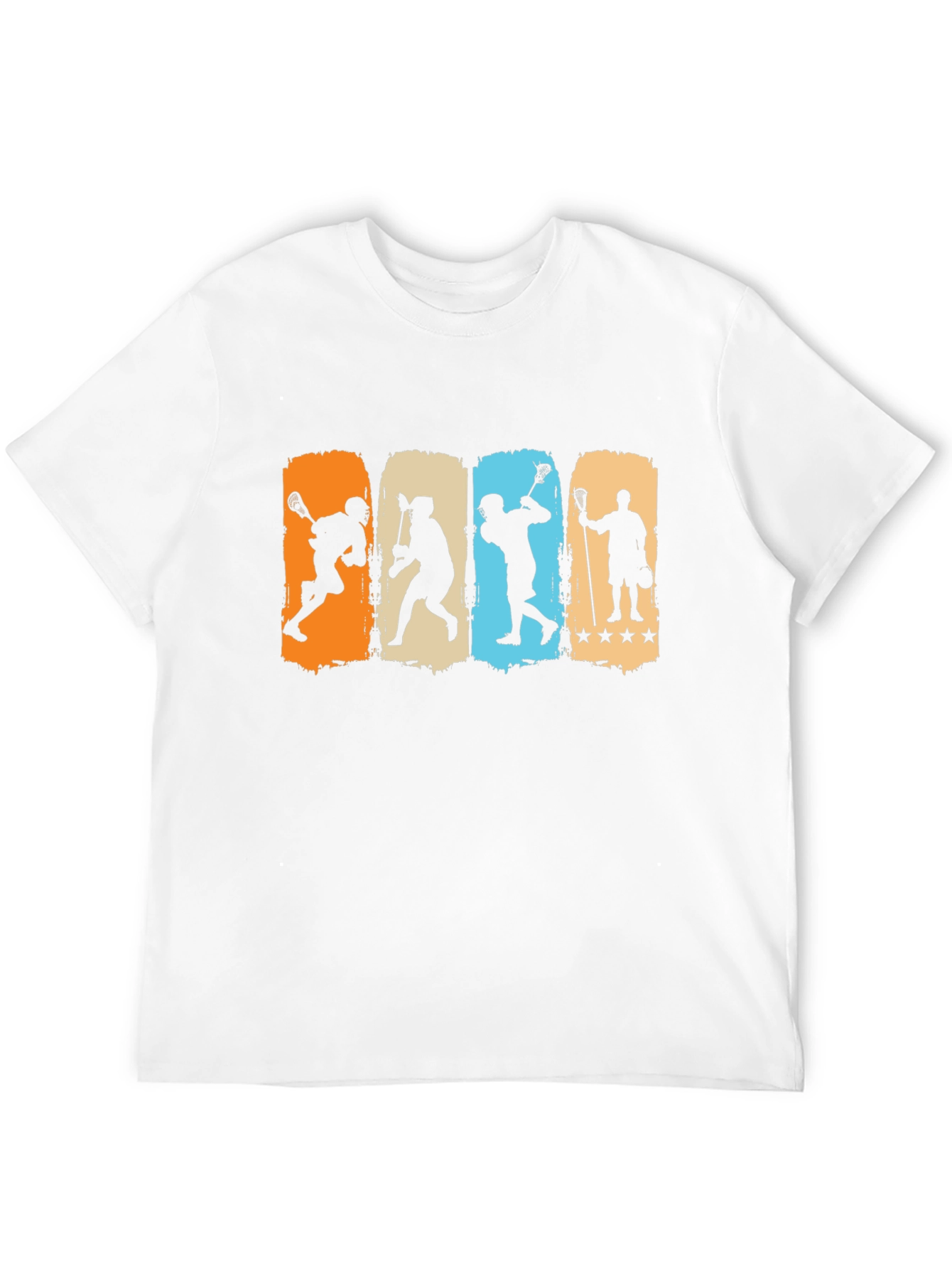 Black Lacrosse Player Silhouette Graphic T-Shirt view 12