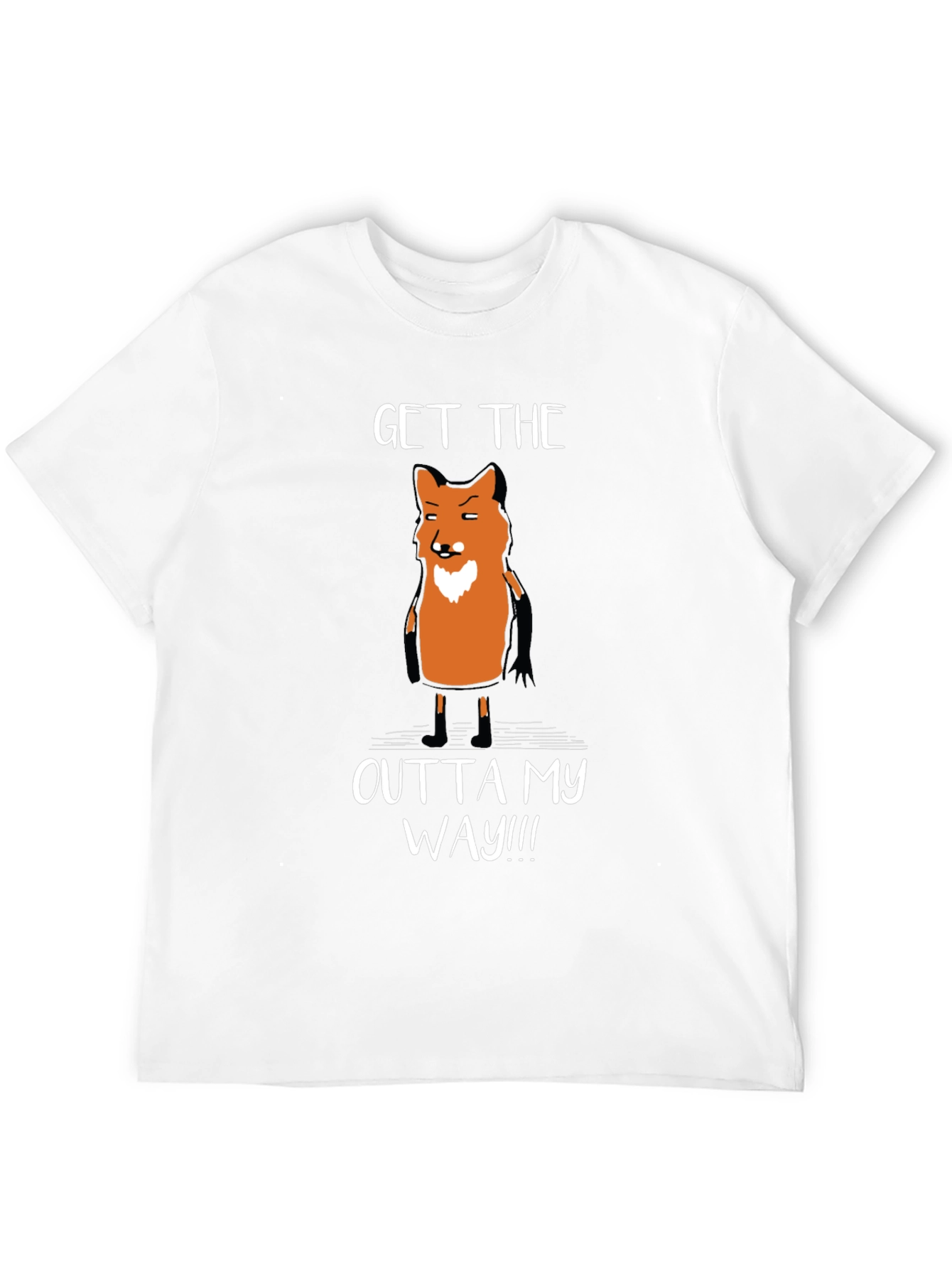 Black Funny Fox Graphic T-Shirt - Get Outta My Way! view 12
