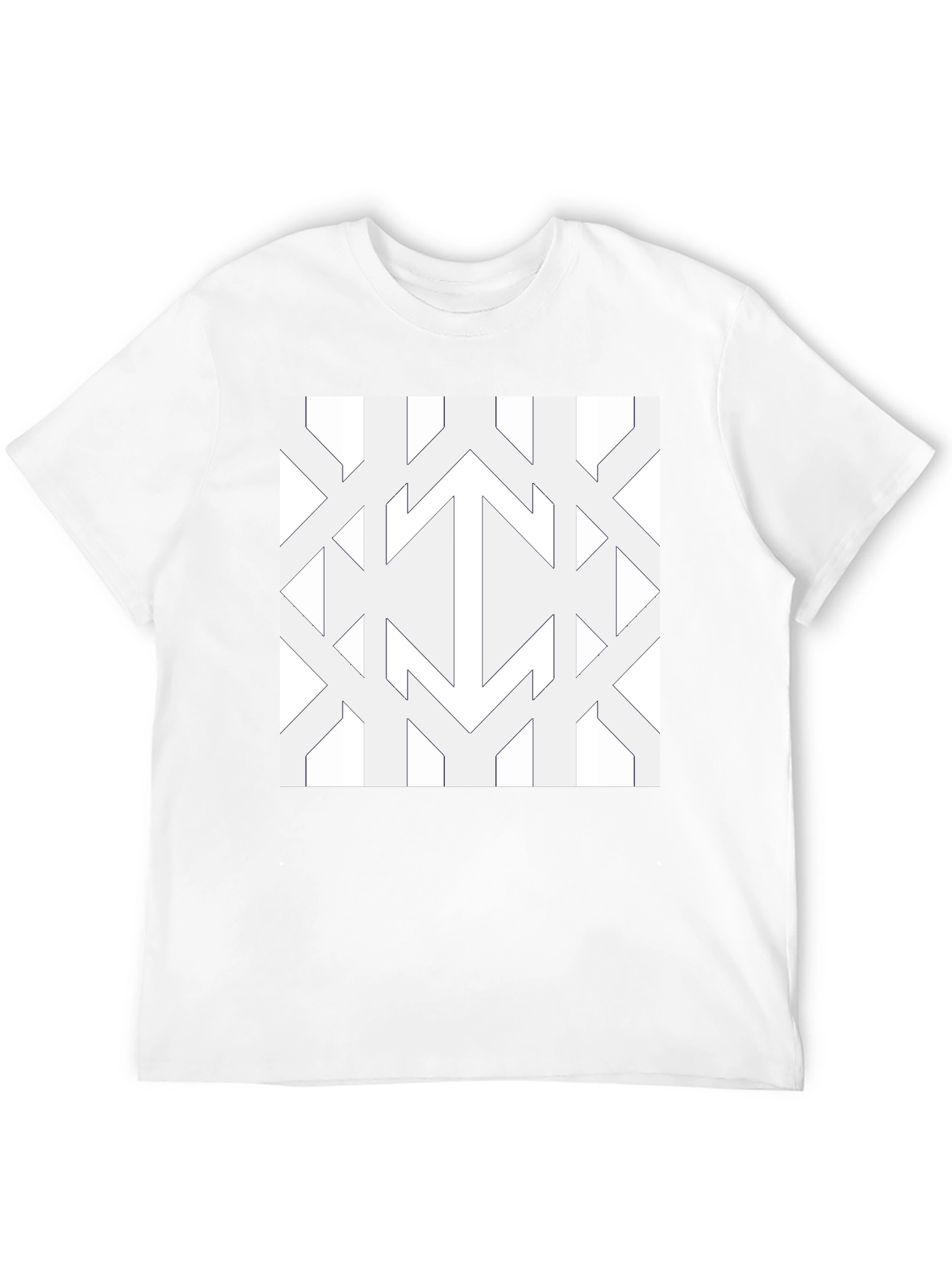 Black Modern Geometric Pattern Black Tee view 12